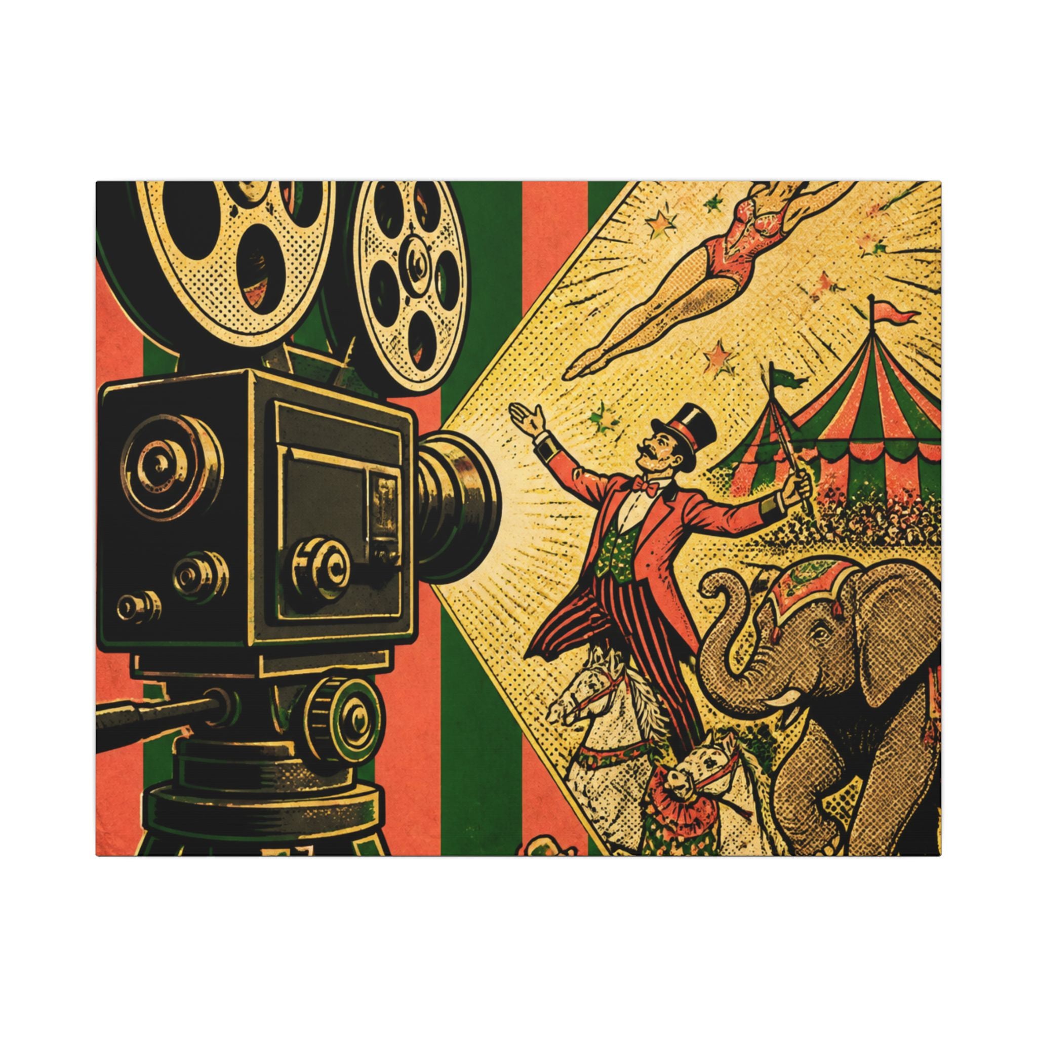 Film Camera Projector Show Wall Art Canvas 16×20 Pop Art Living Room Decor Maximalist Print