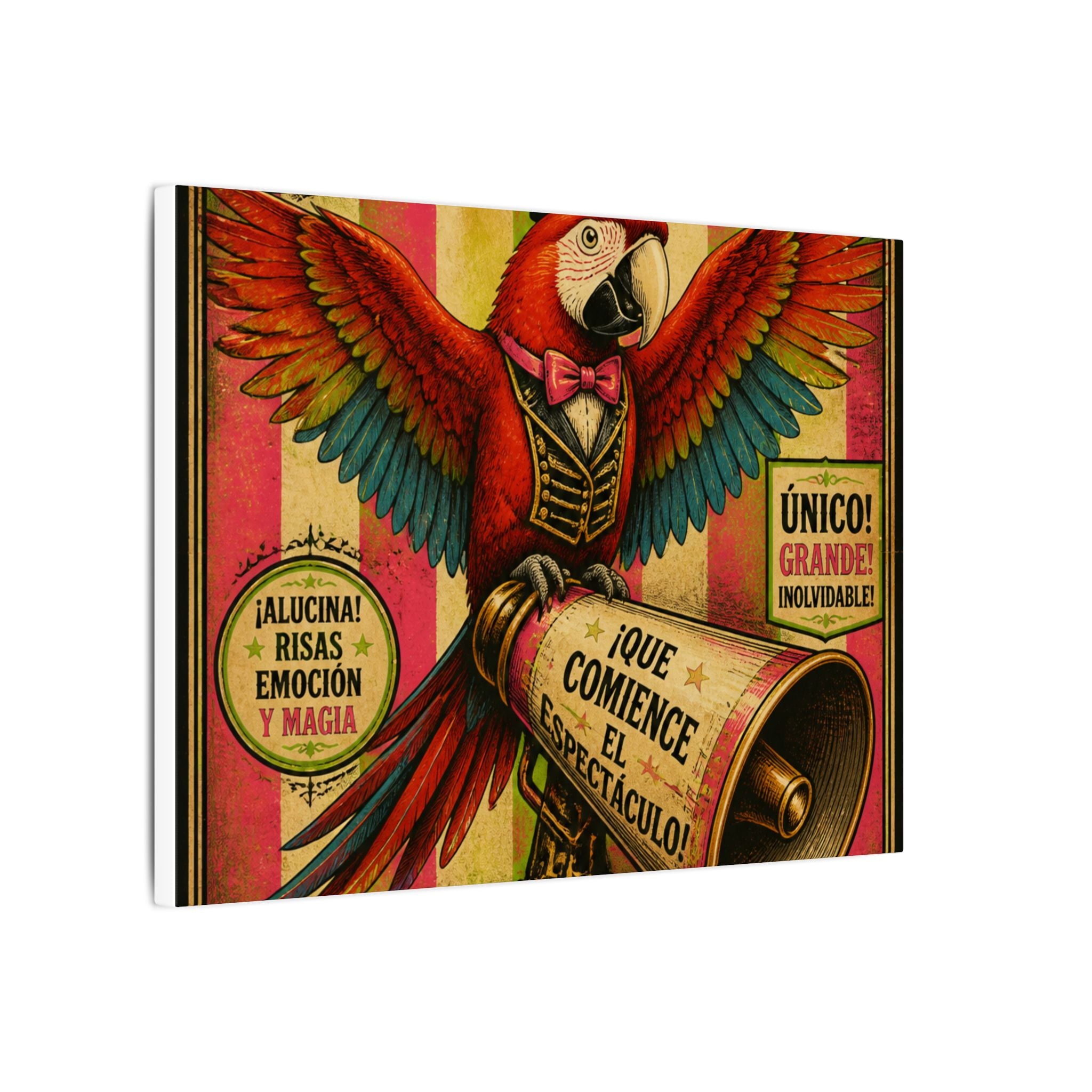 Parrot Ringmaster Wall Art Canvas 16×20 Vintage Circus Kitchen Decor Maximalist Print