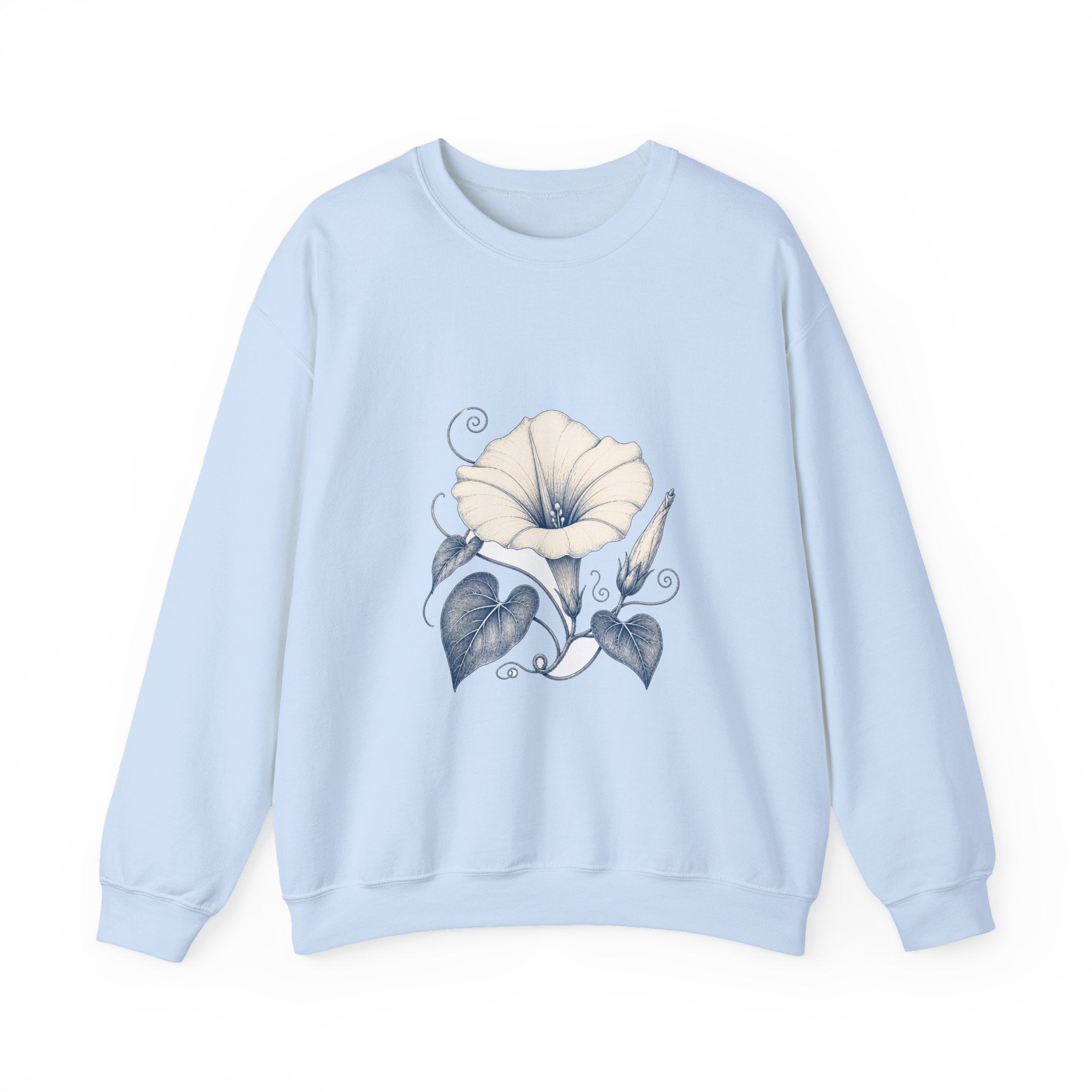 Matching Couple Sweatshirt - Sunflower & Moonflower Matching Couple Comfort Colors Crew Hand-Drawn Art His Hers Anniversary Gift - Design B