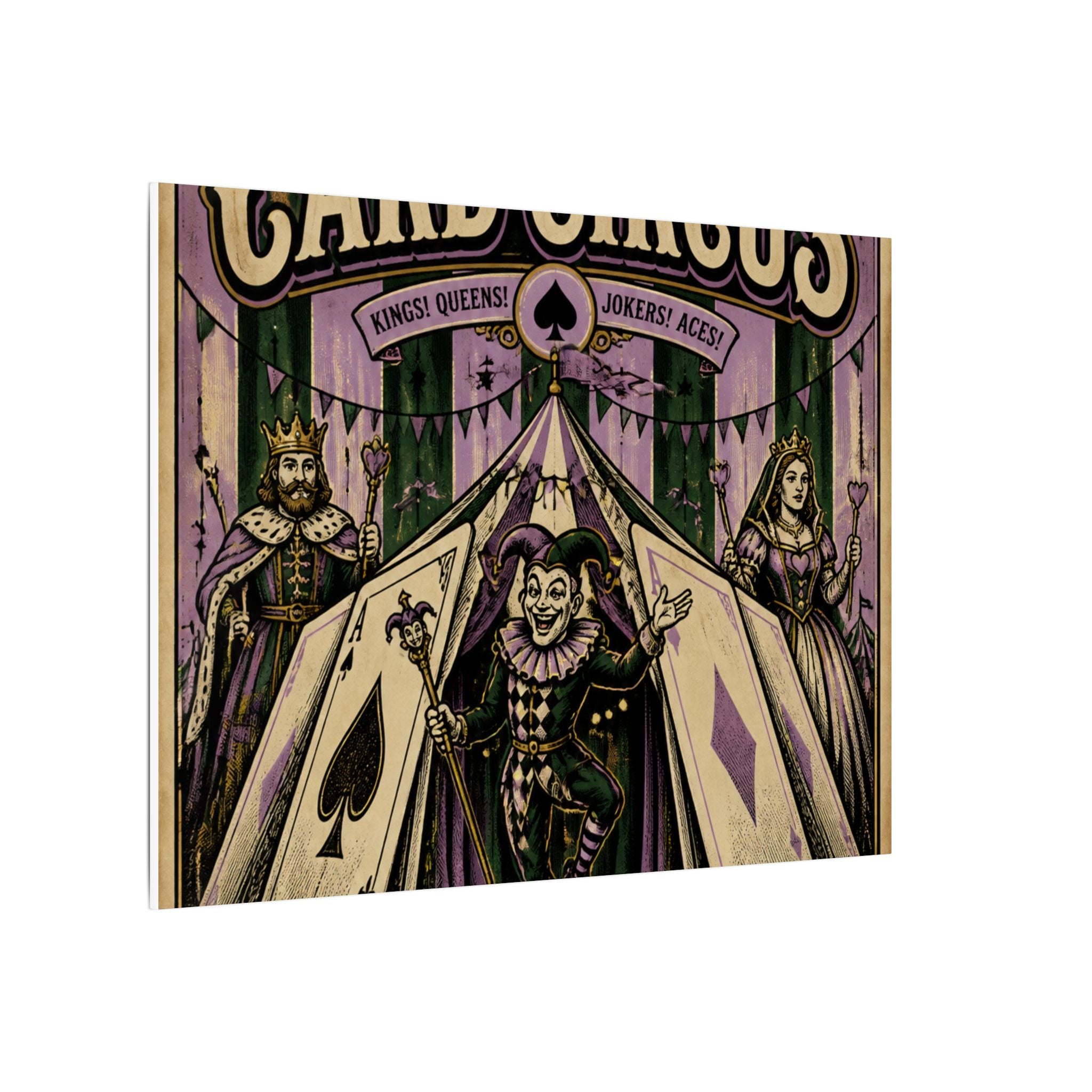 Playing Cards Tent Wall Art Canvas 16×20 Vintage Circus Kitchen Decor Maximalist Print