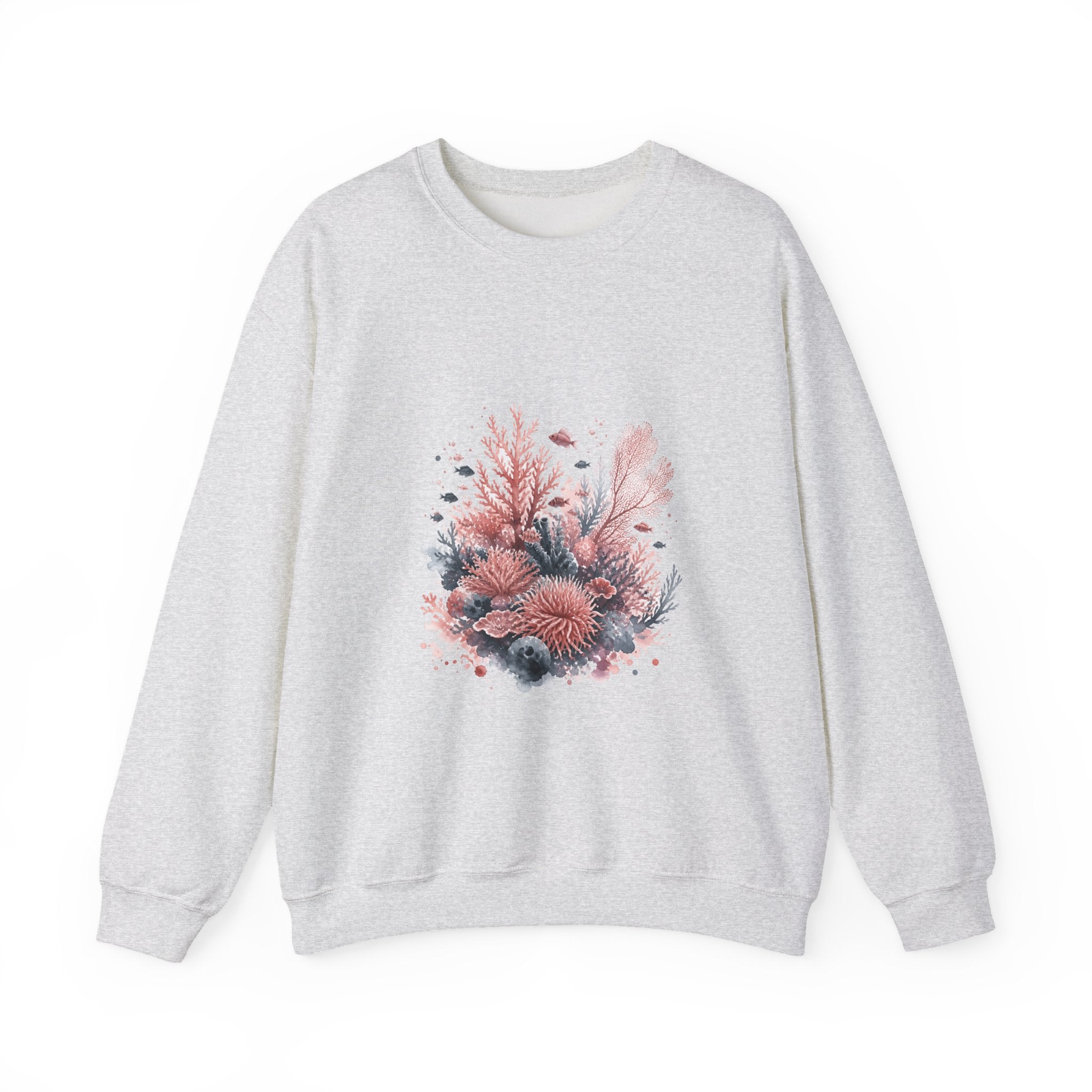 Matching Couple Sweatshirt - Coral Reef & Deep Sea Matching Couple Comfort Colors Crew Watercolor Art His Hers Birthday Gift - Design A