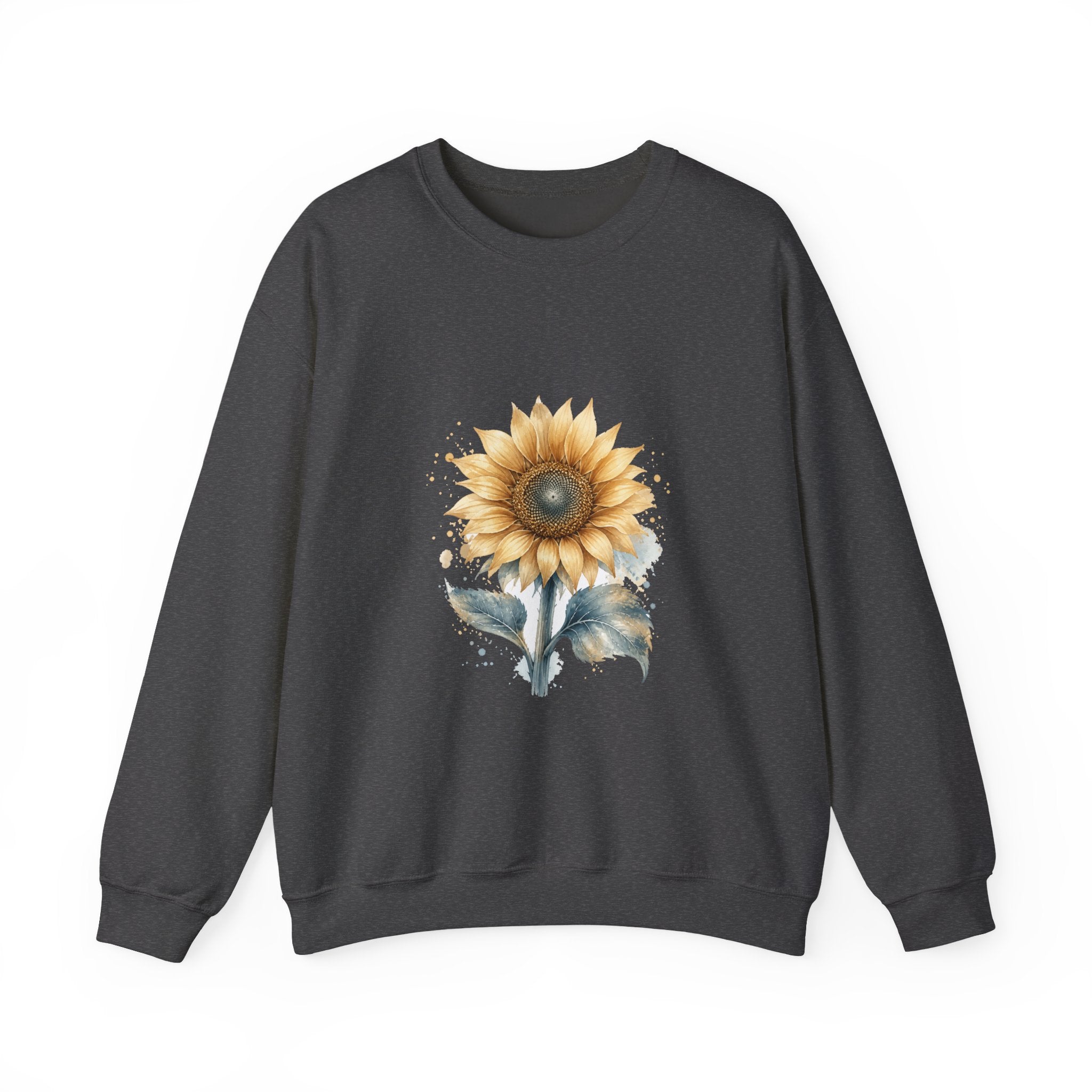 Matching Couple Sweatshirt - Sunflower & Moonflower Matching Couple Comfort Colors Crew Watercolor Art His Hers Birthday Gift - Design A