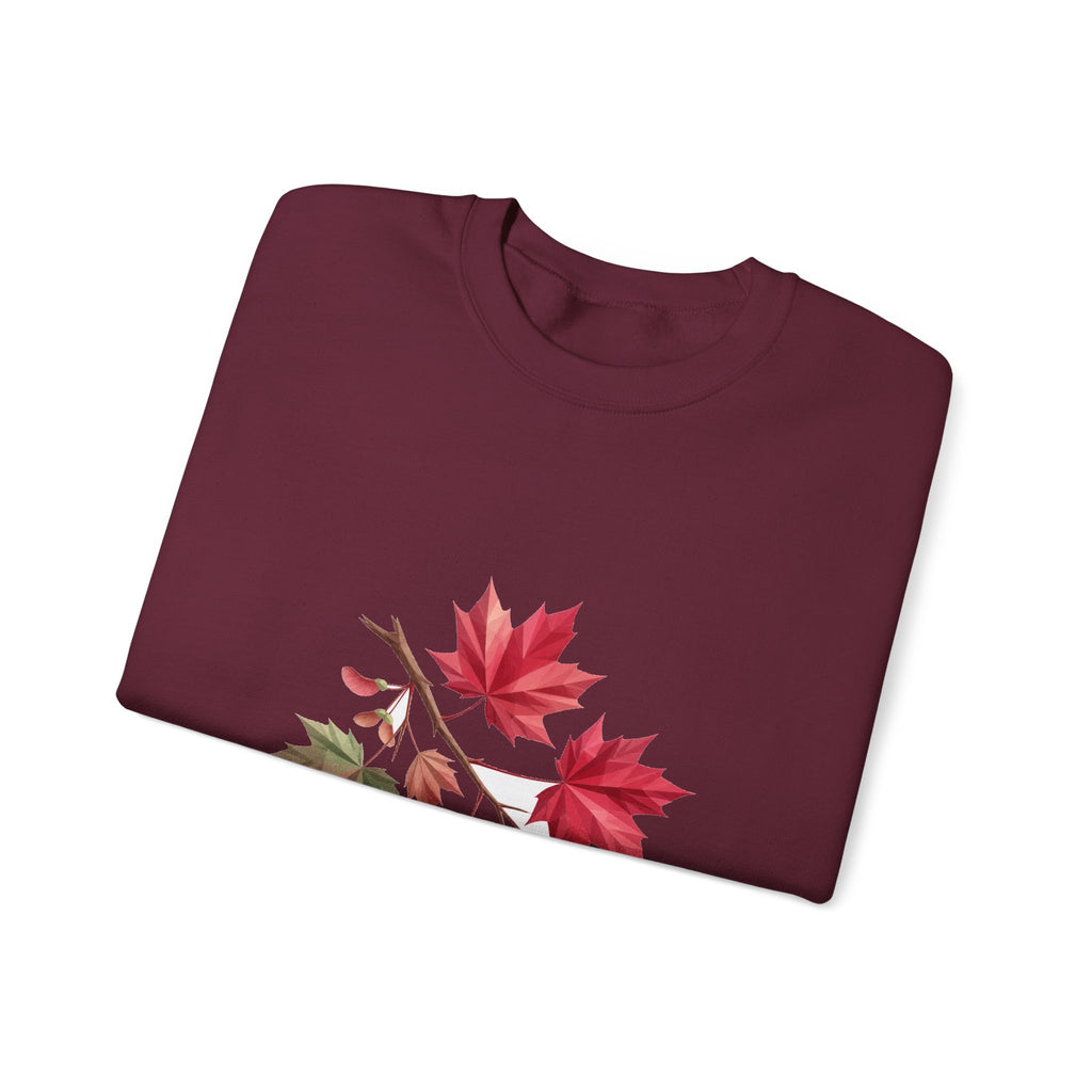 Matching Couple Sweatshirt - Cherry Blossom & Maple Leaf Matching Couple Premium Fleece Sweatshirt Geometric Art His Hers Love Gift - Design B