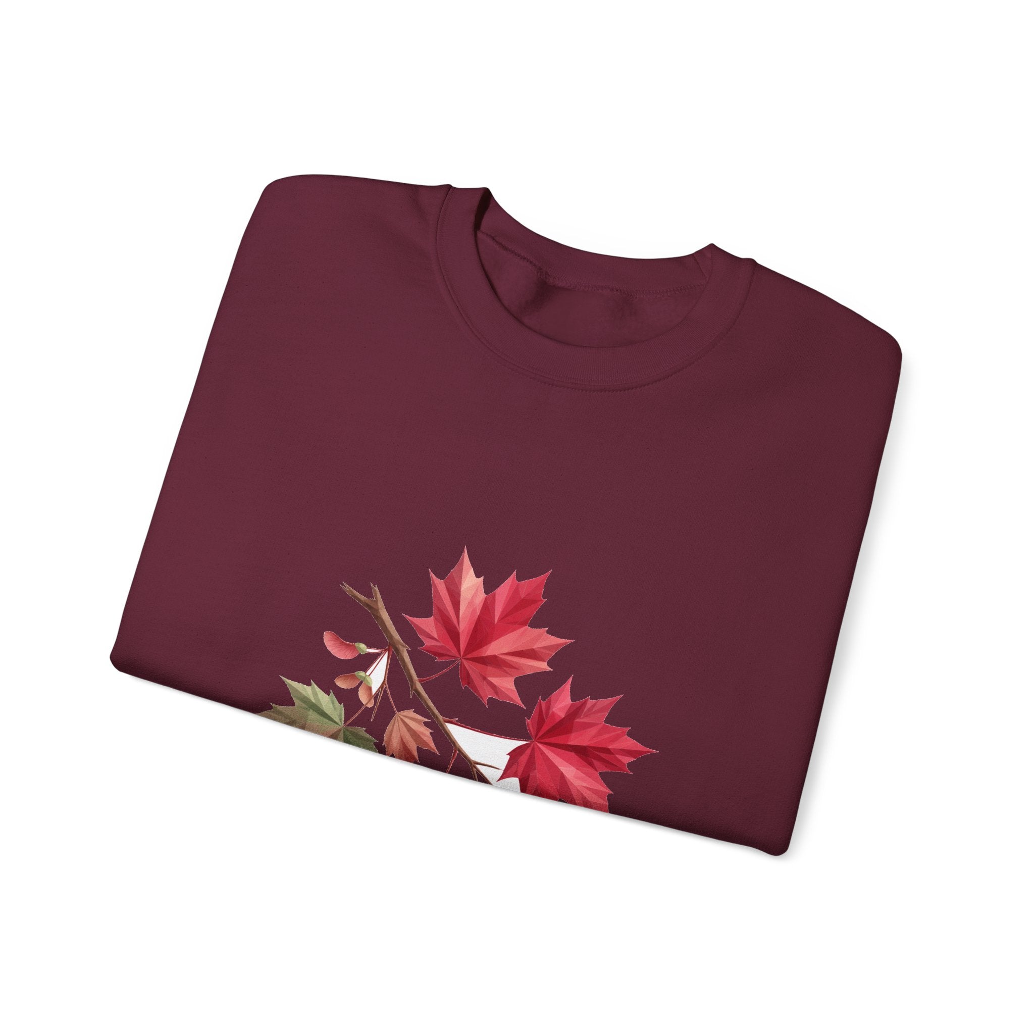 Matching Couple Sweatshirt - Cherry Blossom & Maple Leaf Matching Couple Premium Fleece Sweatshirt Geometric Art His Hers Love Gift - Design B