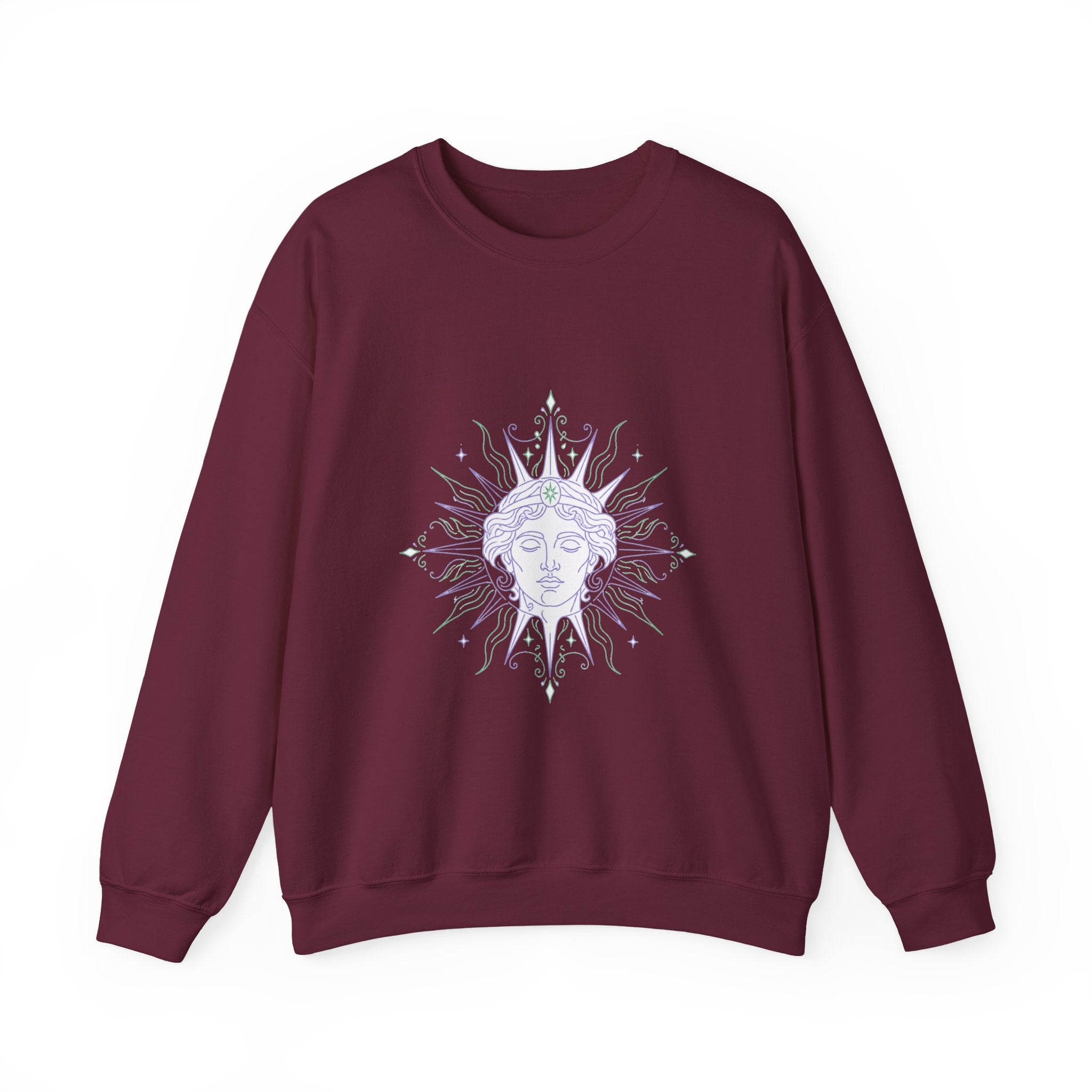 Matching Couple Sweatshirt - Helios & Selene Matching Couple Premium Fleece Sweatshirt Minimalist Art His Hers Christmas Gift - Design A