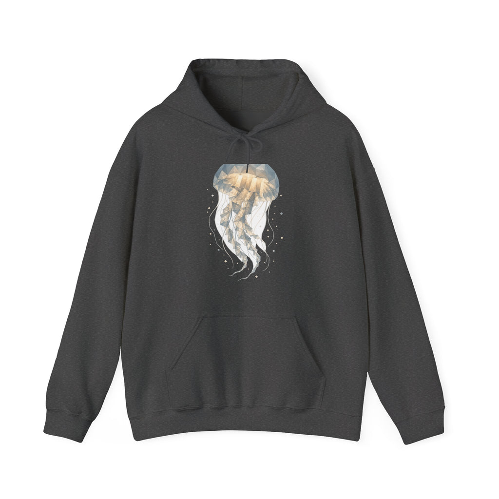 Matching Couple Sweatshirt - Octopus & Jellyfish Matching Couple Hooded Sweatshirt Geometric Art His Hers Couple Gift - Design B