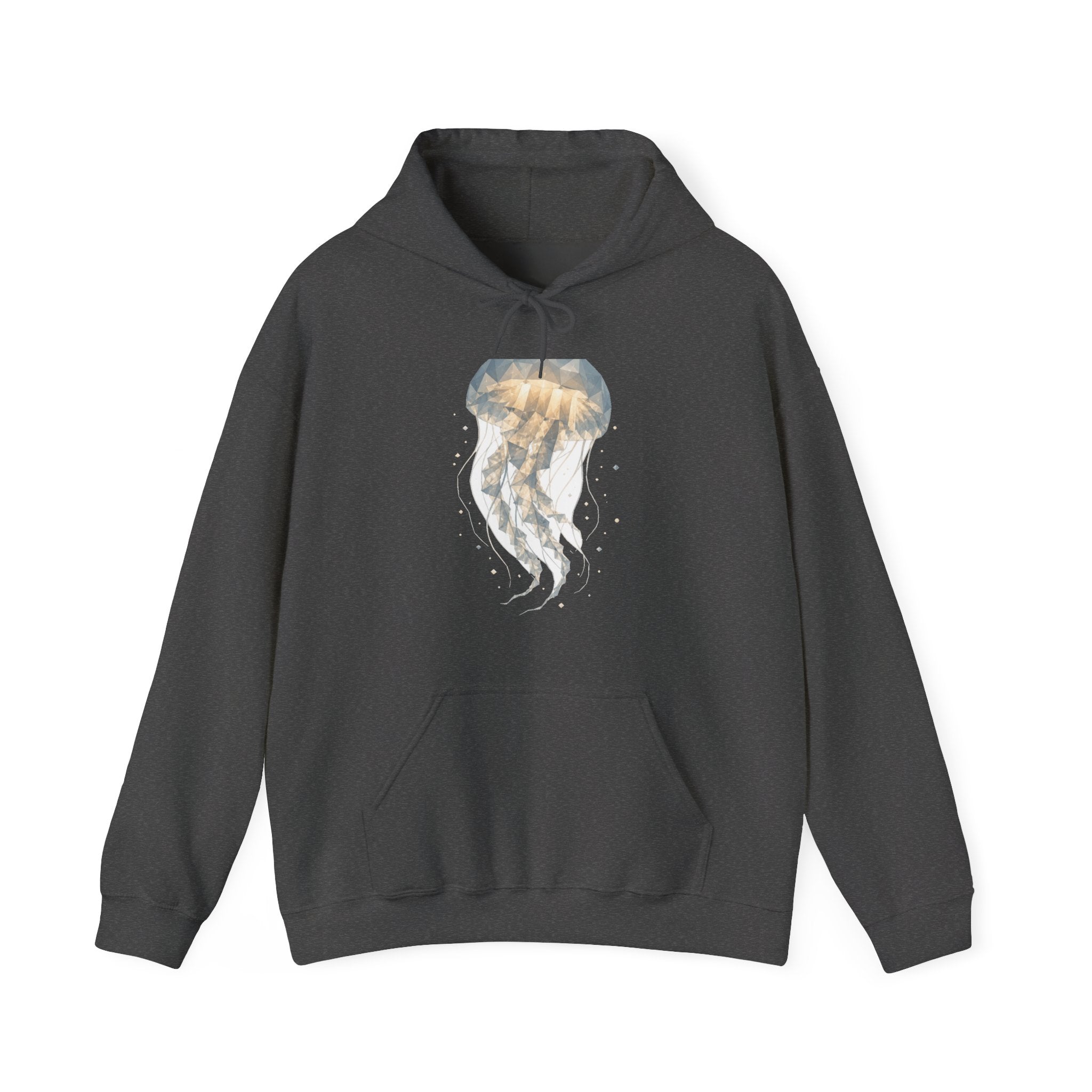 Matching Couple Sweatshirt - Octopus & Jellyfish Matching Couple Hooded Sweatshirt Geometric Art His Hers Couple Gift - Design B