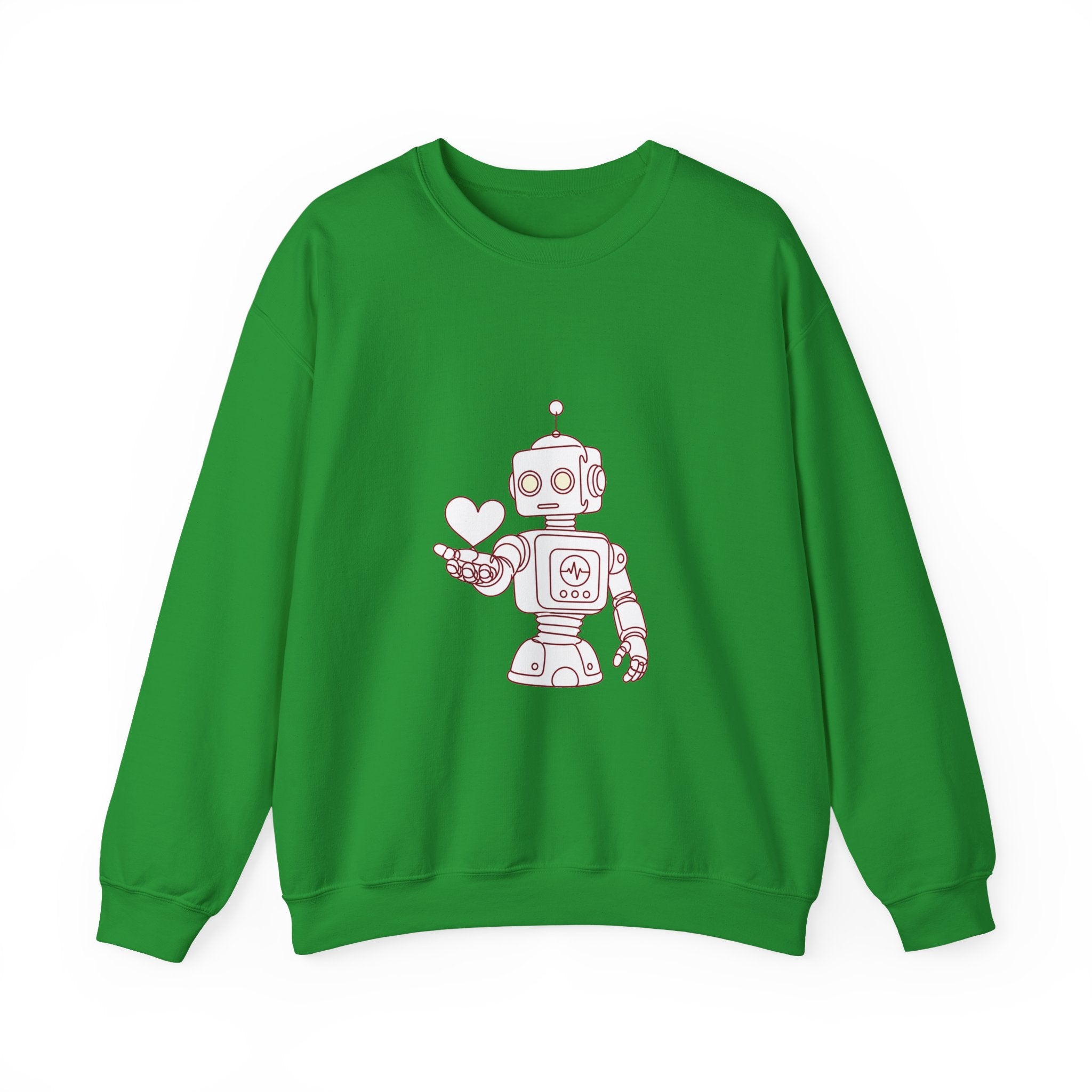 Matching Couple Sweatshirt - Robot & Heart Matching Couple Comfort Colors Crew Minimalist Art His Hers Christmas Gift - Design A