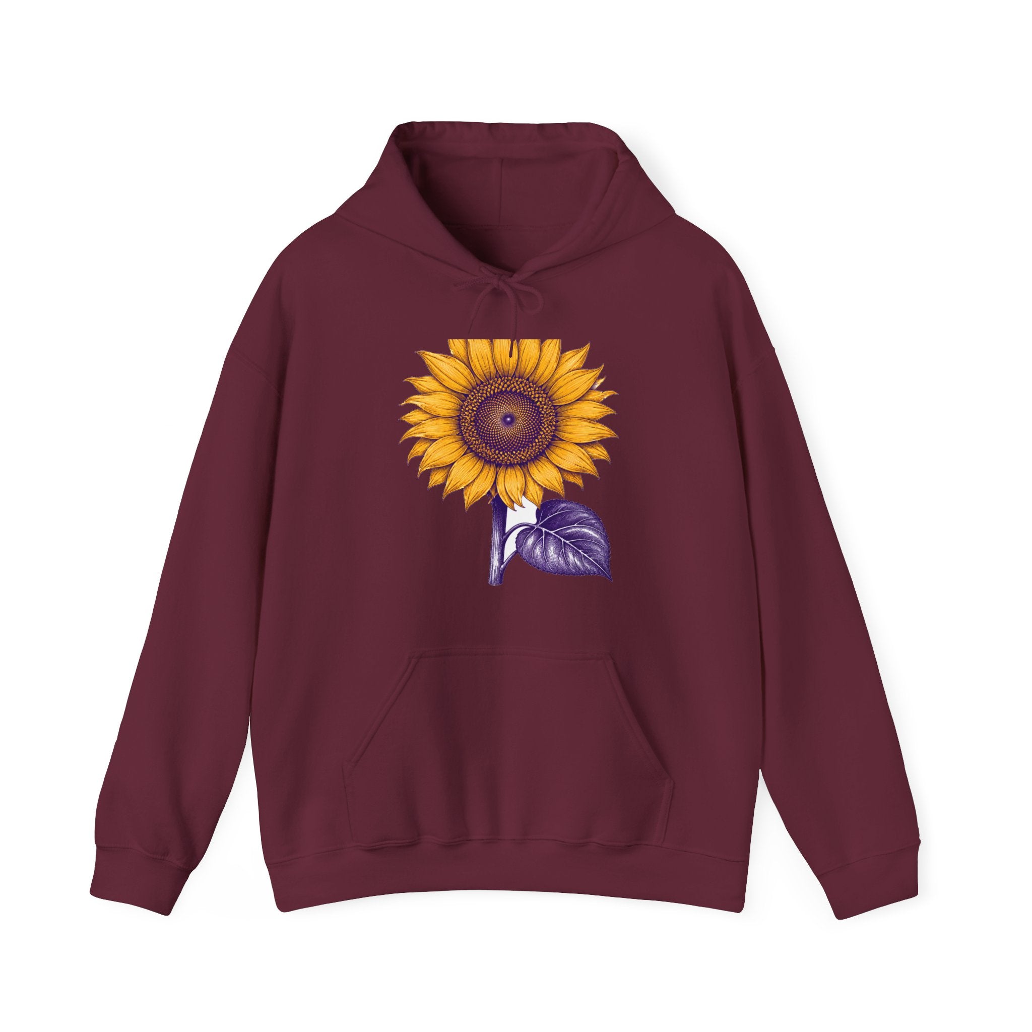 Matching Couple Sweatshirt - Sunflower & Moonflower Matching Couple Hooded Sweatshirt Hand-Drawn Art His Hers Best Friend Gift - Design A