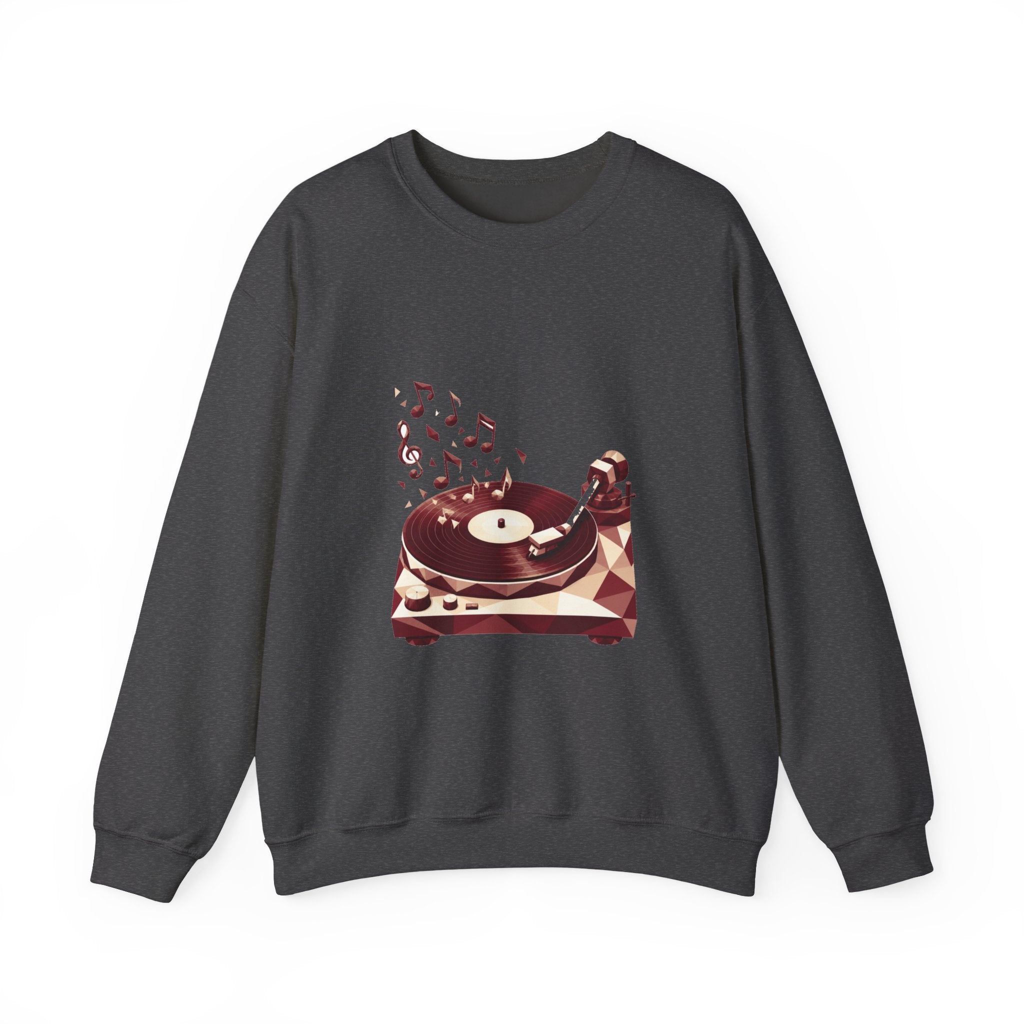 Matching Couple Sweatshirt - Vinyl & Cassette Matching Couple Crewneck Sweatshirt Geometric Art His Hers Couple Gift - Design A