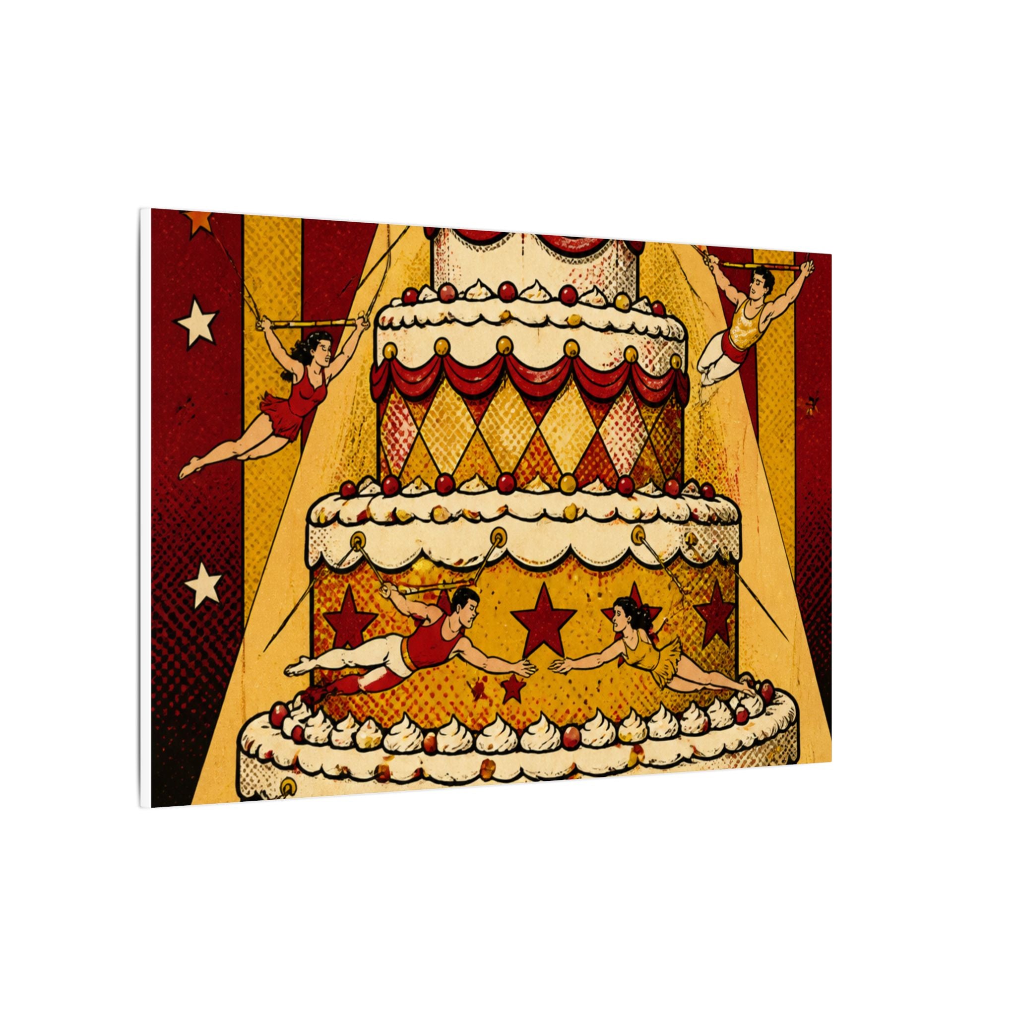 Birthday Cake Trapeze Wall Art Canvas 16×20 Pop Art Living Room Decor Maximalist Print