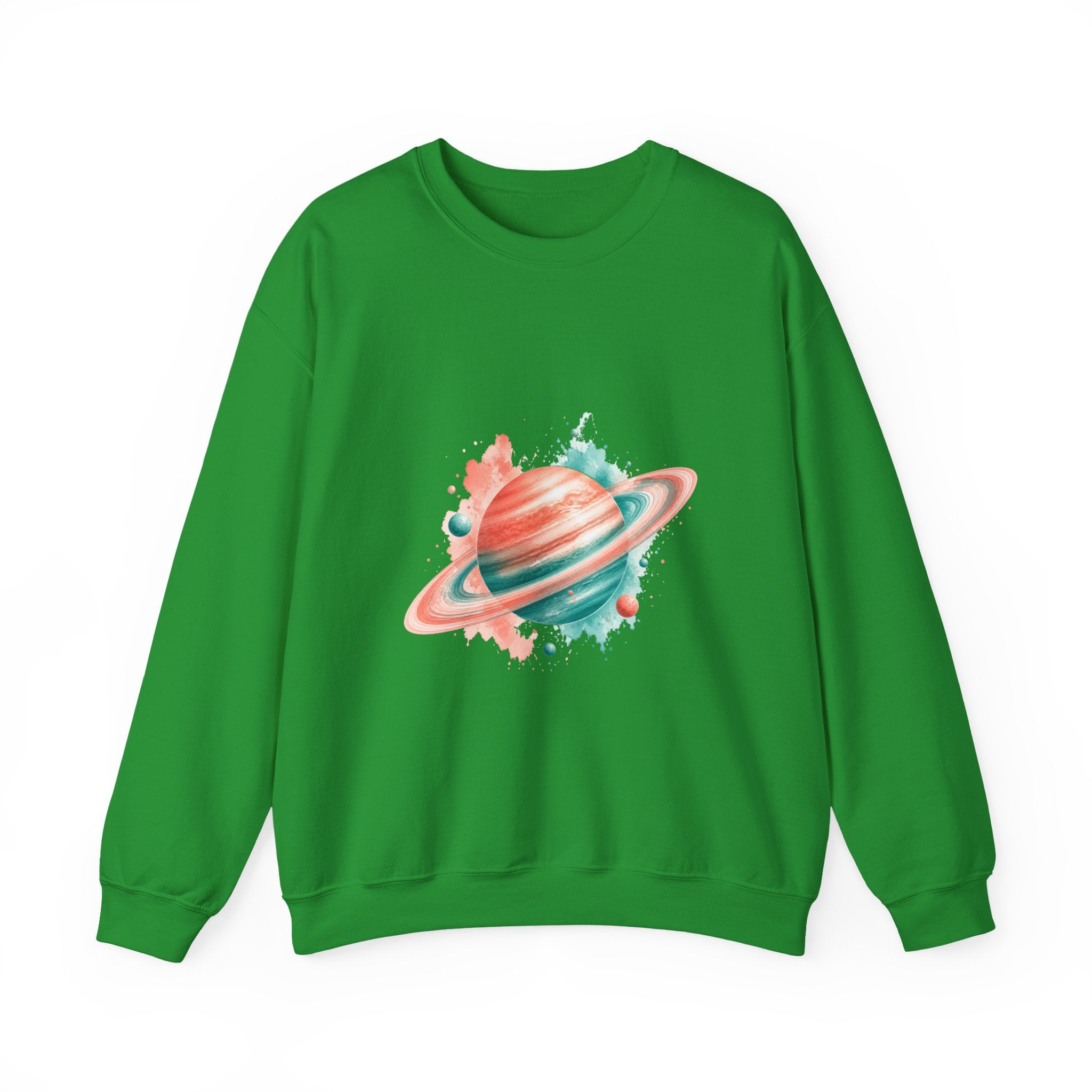 Matching Couple Sweatshirt - Saturn & Jupiter Matching Couple Premium Fleece Sweatshirt Watercolor Art His Hers Birthday Gift - Design A