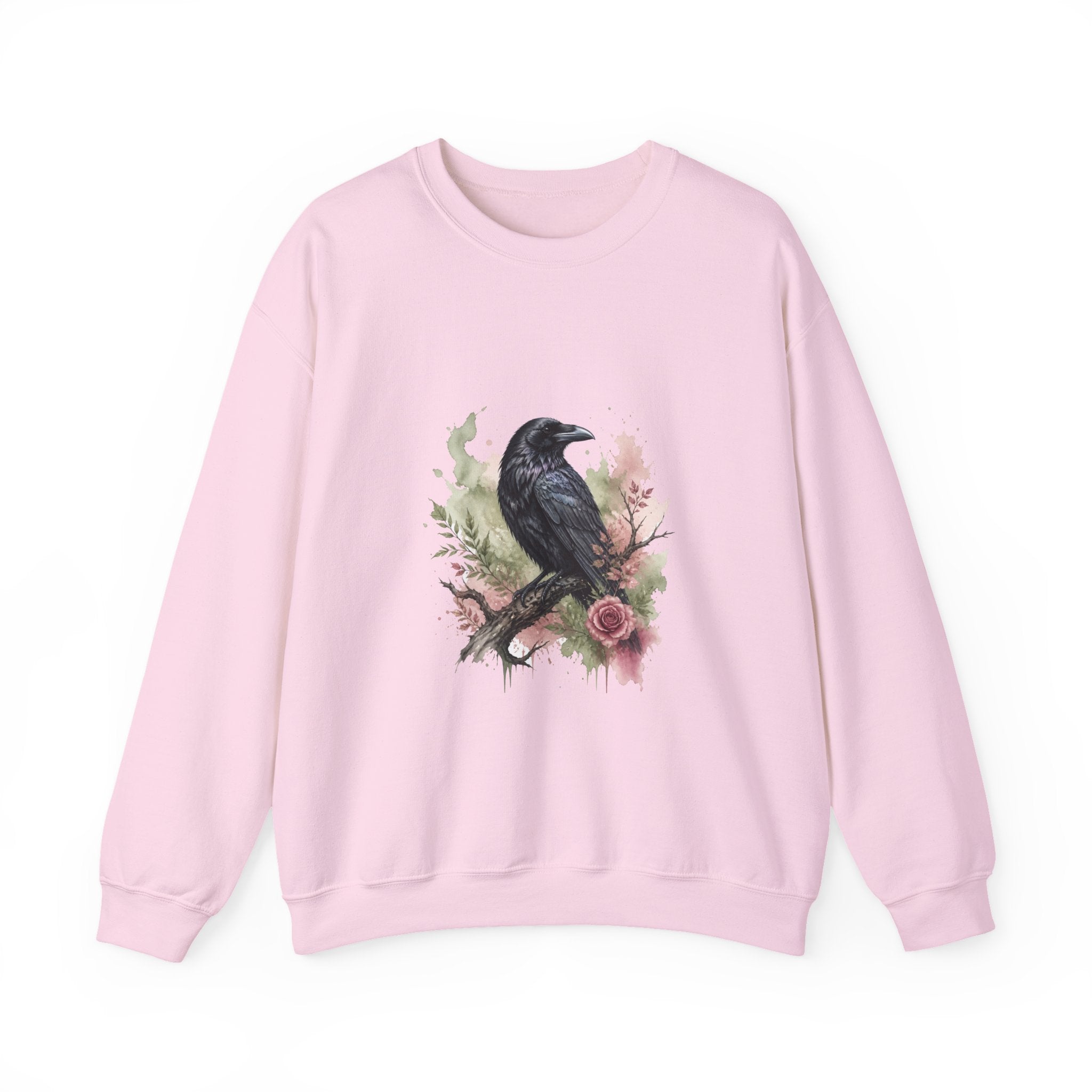 Matching Couple Sweatshirt - Raven & Swan Matching Couple Crewneck Sweatshirt Watercolor Art His Hers Engagement Gift - Design A