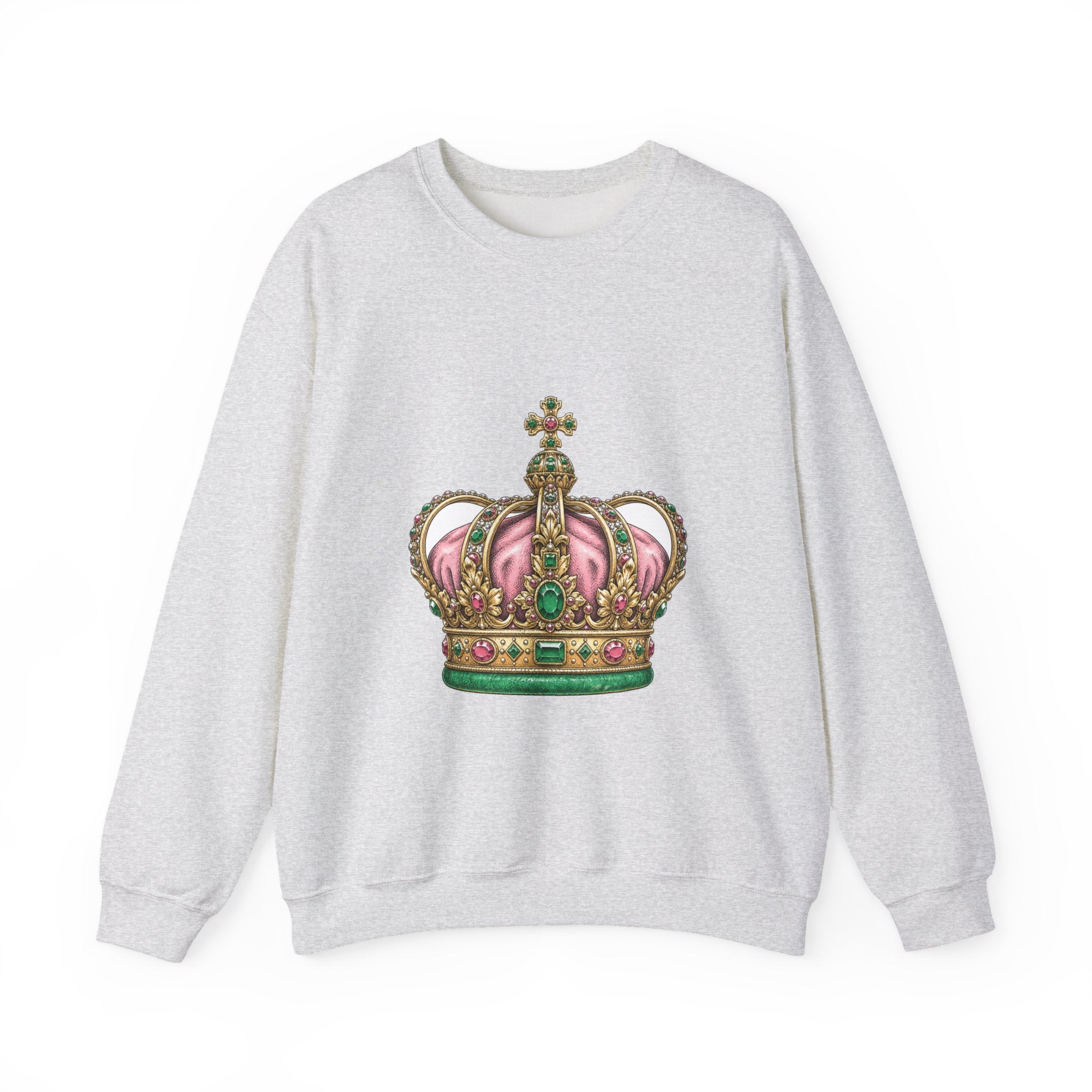 Matching Couple Sweatshirt - Crown & Shield Matching Couple Comfort Colors Crew Hand-Drawn Art His Hers Anniversary Gift - Design A