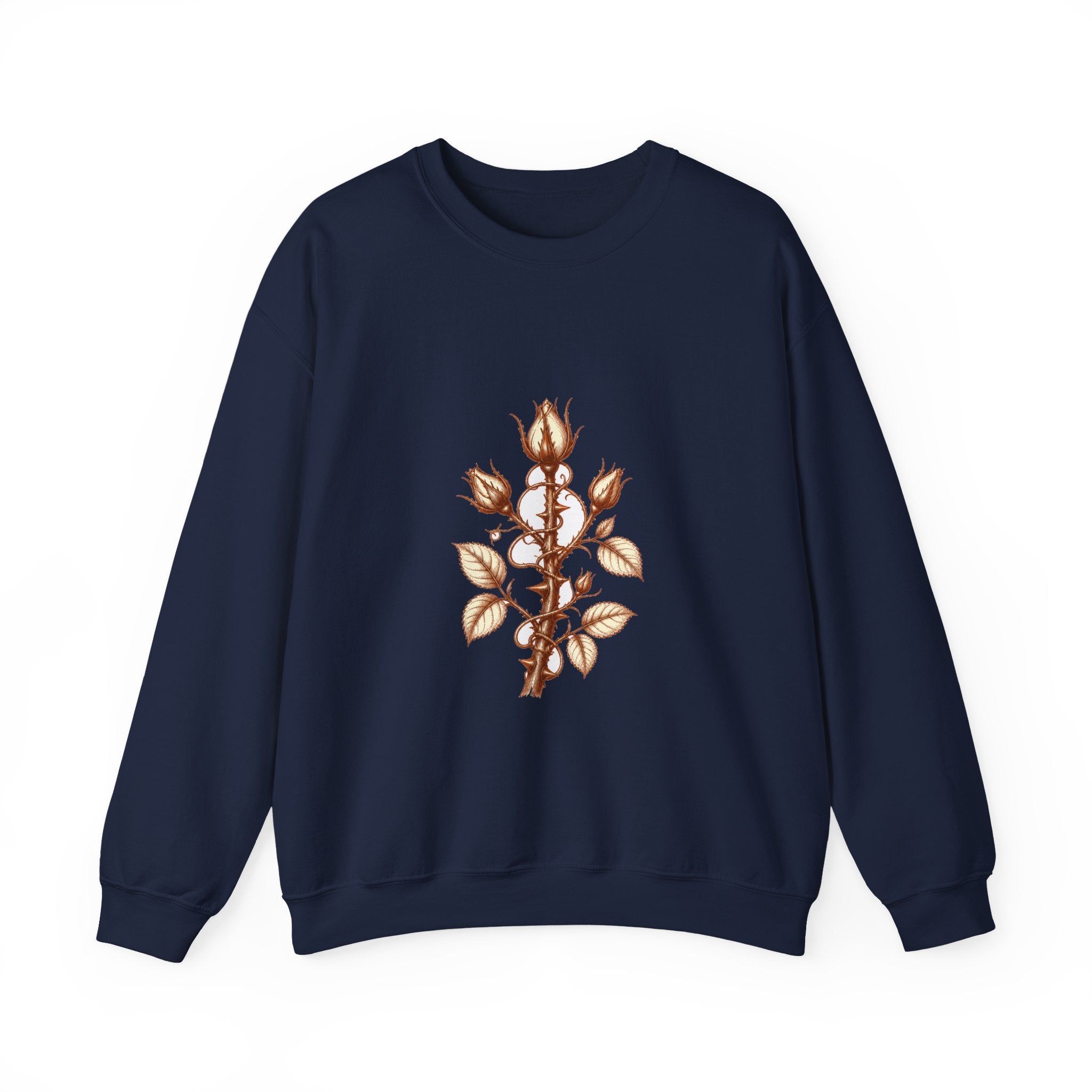 Matching Couple Sweatshirt - Rose & Thorn Matching Couple Premium Fleece Sweatshirt Hand-Drawn Art His Hers Anniversary Gift - Design B
