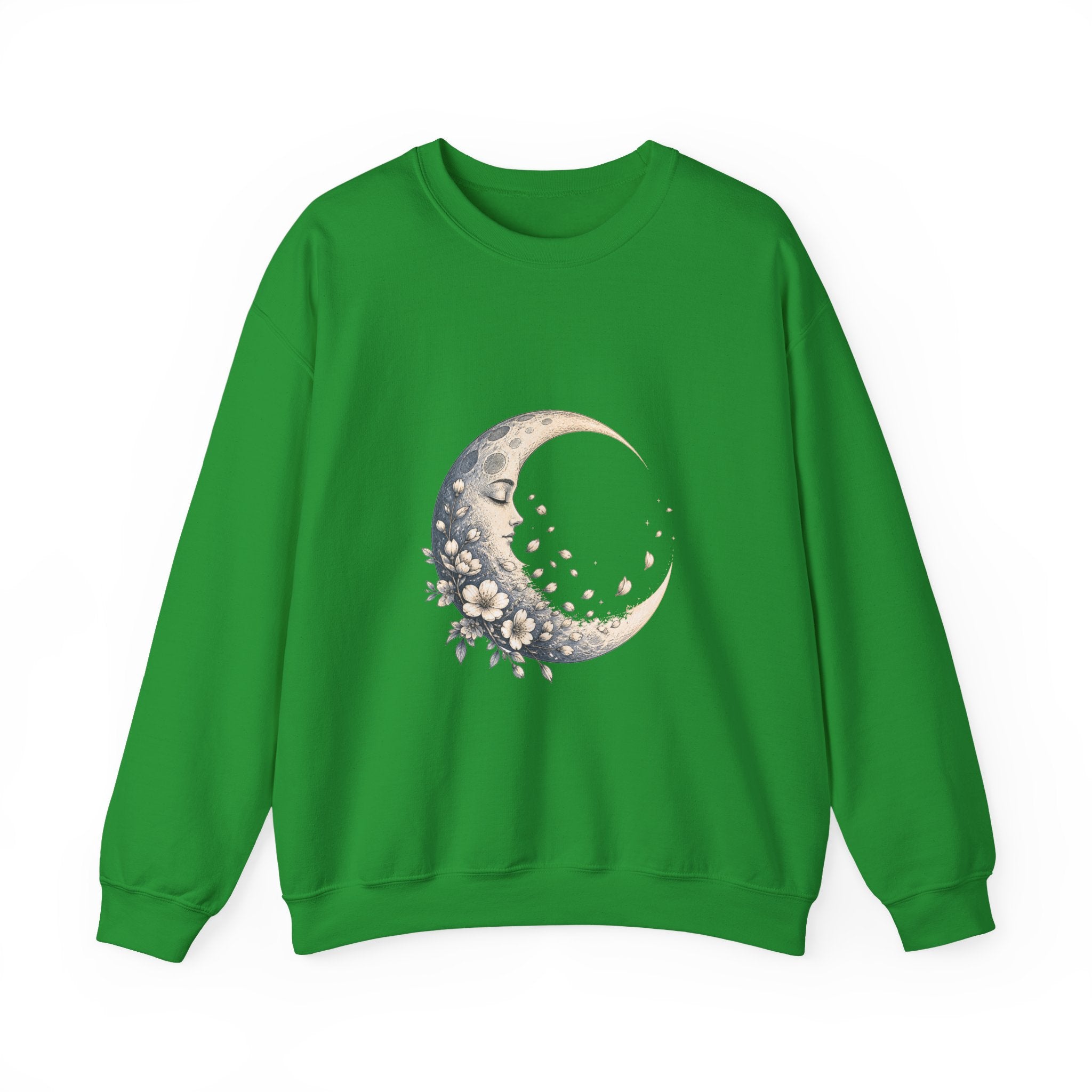 Matching Couple Sweatshirt - Waxing & Waning Moon Matching Couple Premium Fleece Sweatshirt Hand-Drawn Art His Hers Anniversary Gift - Design B