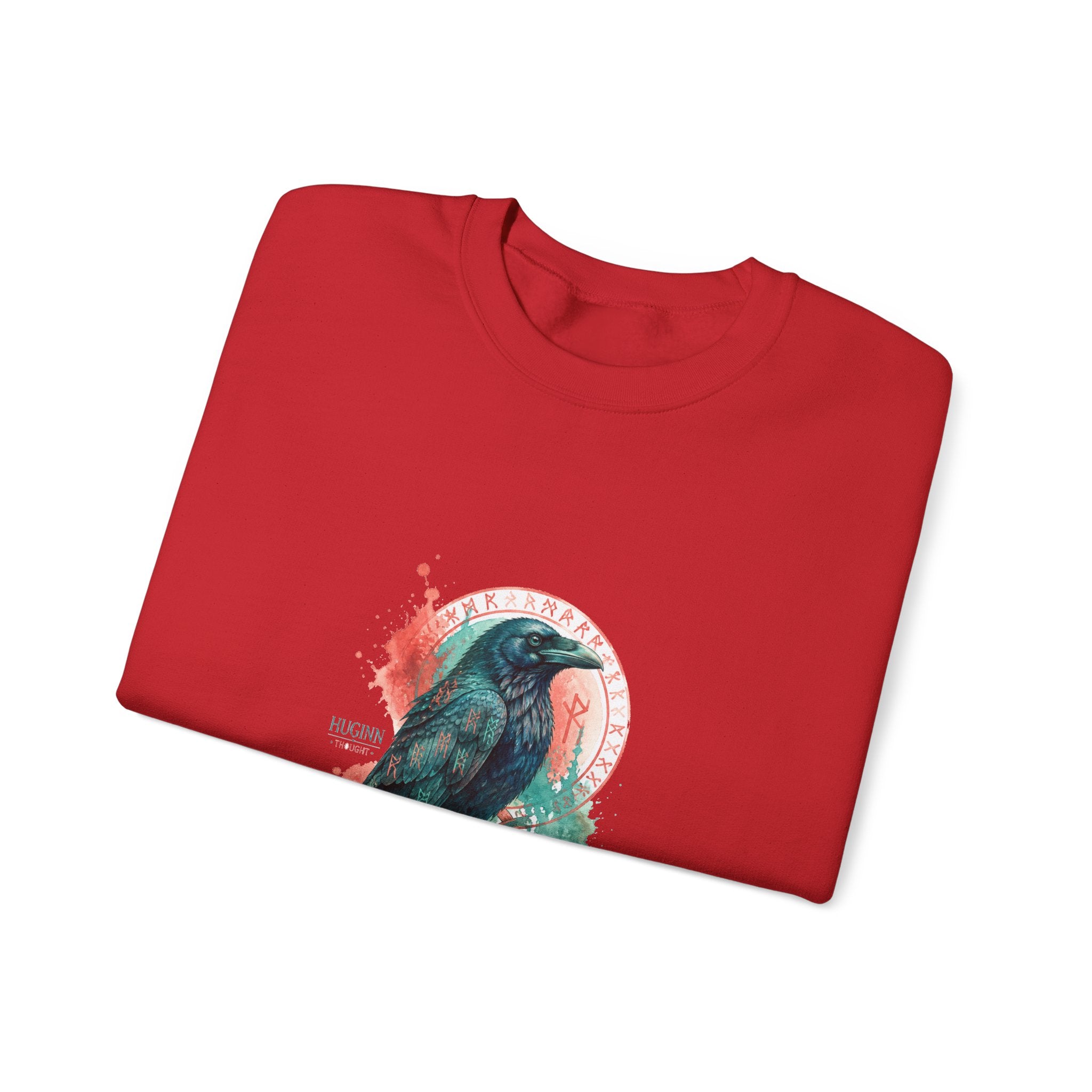 Matching Couple Sweatshirt - Huginn & Muninn Matching Couple Crewneck Sweatshirt Watercolor Art His Hers Engagement Gift - Design A