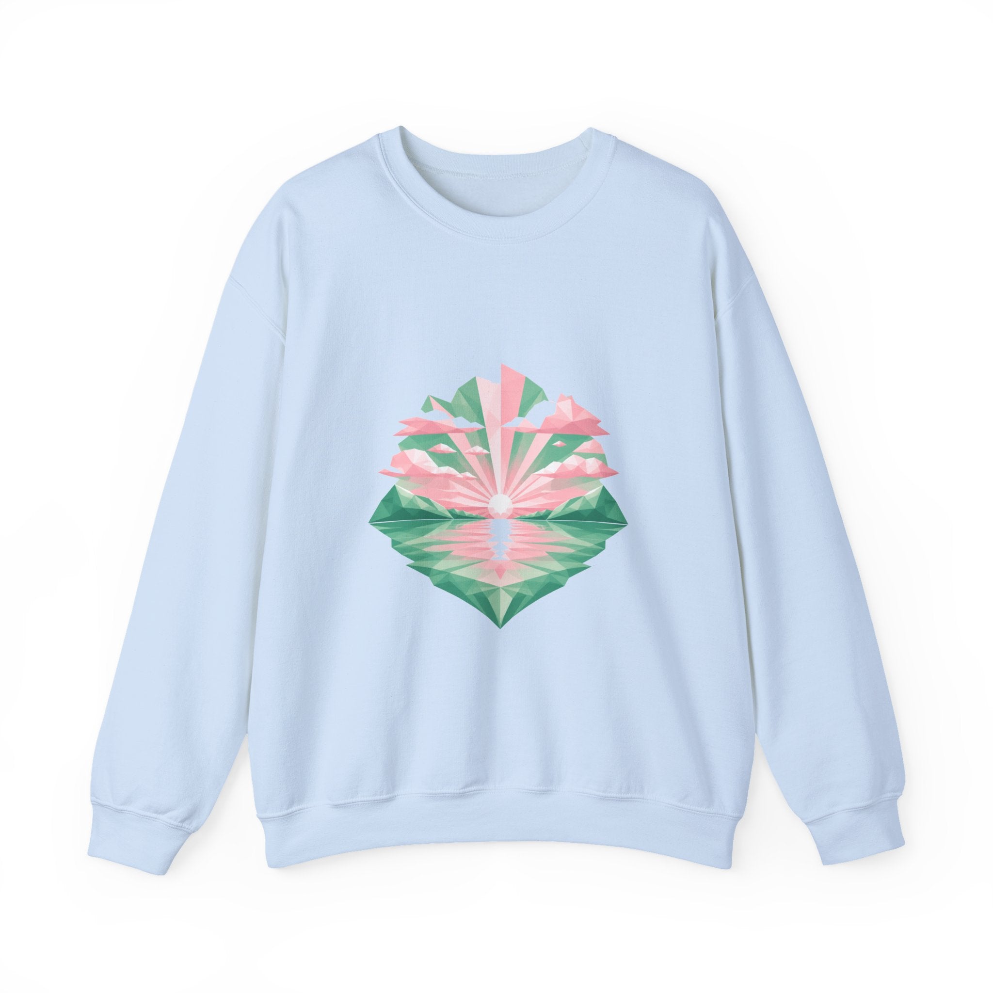 Matching Couple Sweatshirt - Sunrise & Sunset Matching Couple Crewneck Sweatshirt Geometric Art His Hers Couple Gift - Design A