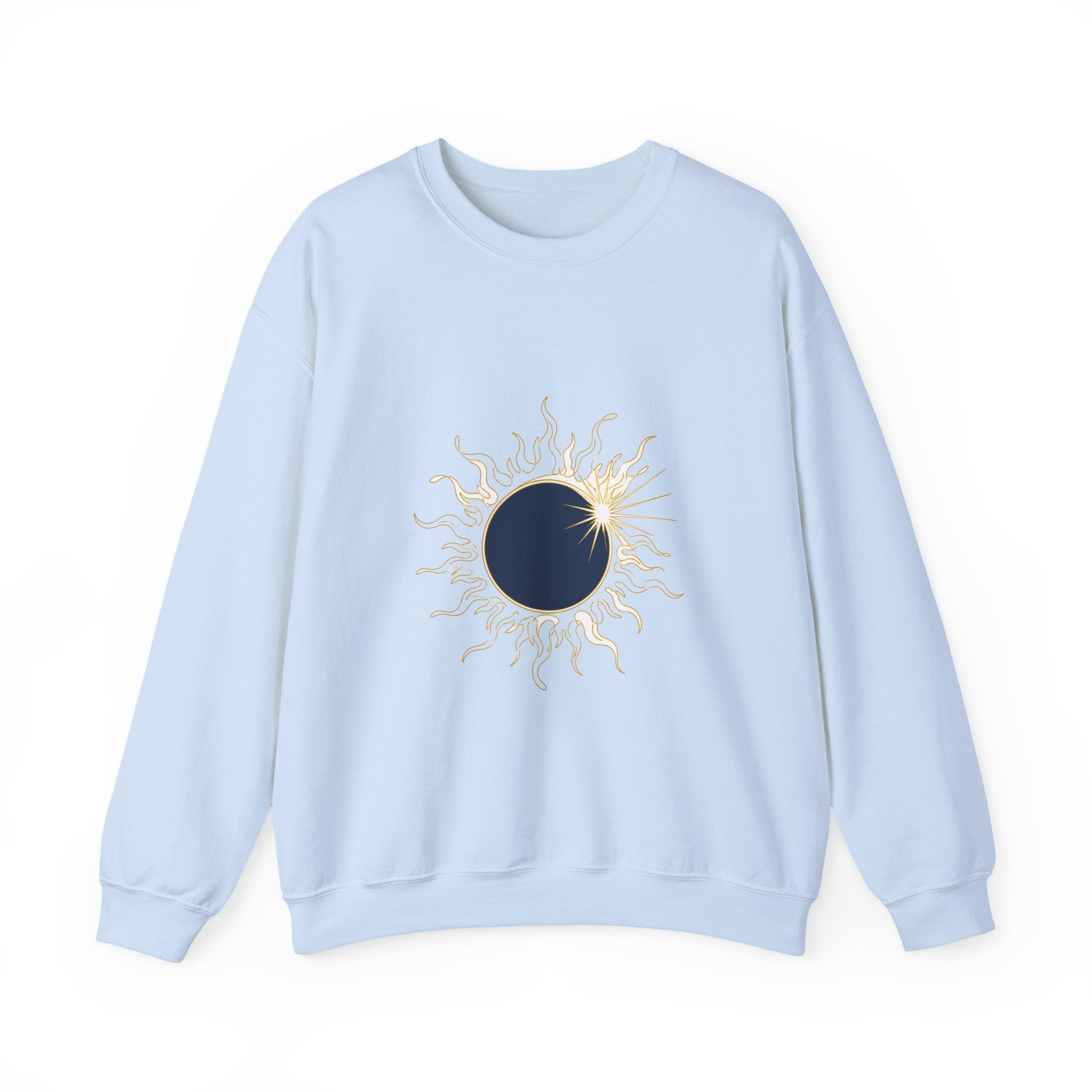 Matching Couple Sweatshirt - Solar & Lunar Eclipse Matching Couple Premium Fleece Sweatshirt Minimalist Art His Hers Christmas Gift - Design A