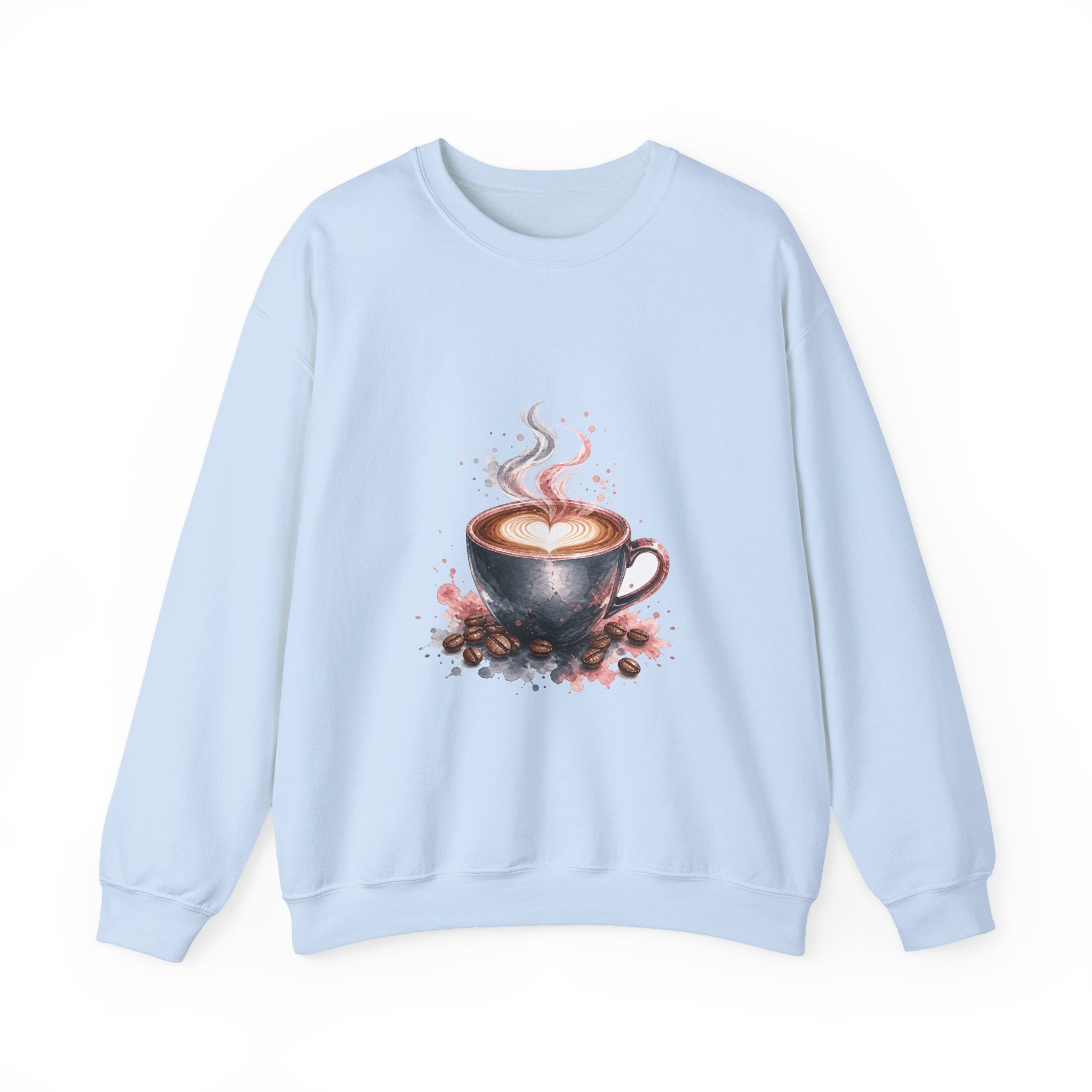 Matching Couple Sweatshirt - Coffee & Tea Matching Couple Premium Fleece Sweatshirt Watercolor Art His Hers Birthday Gift - Design A