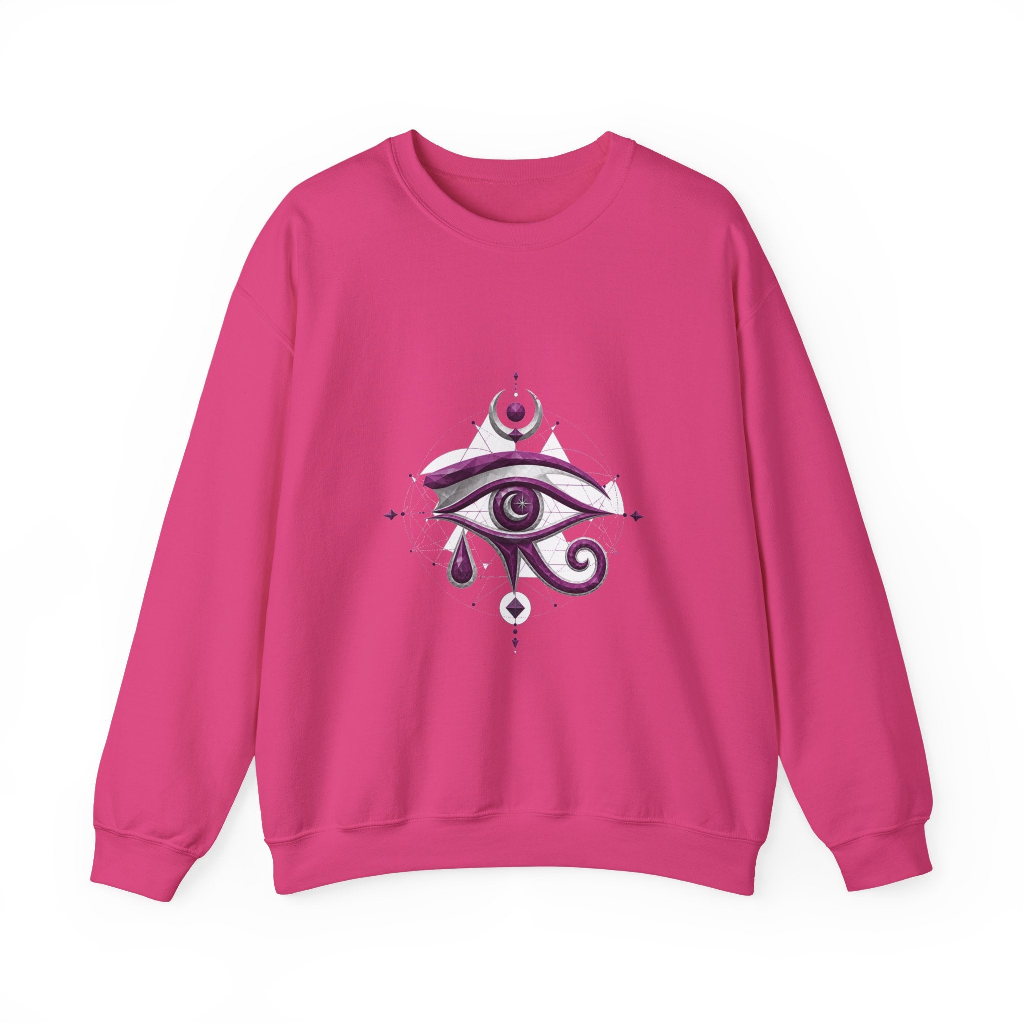 Matching Couple Sweatshirt - Eye of Ra & Horus Matching Couple Crewneck Sweatshirt Geometric Art His Hers Couple Gift - Design B