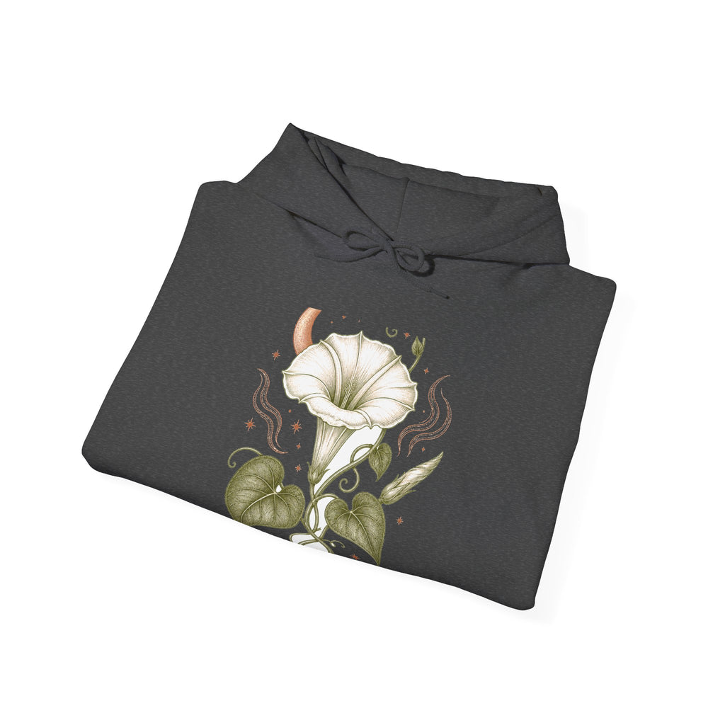 Matching Couple Sweatshirt - Sunflower & Moonflower Matching Couple Hooded Sweatshirt Vintage Art His Hers Wedding Gift - Design B