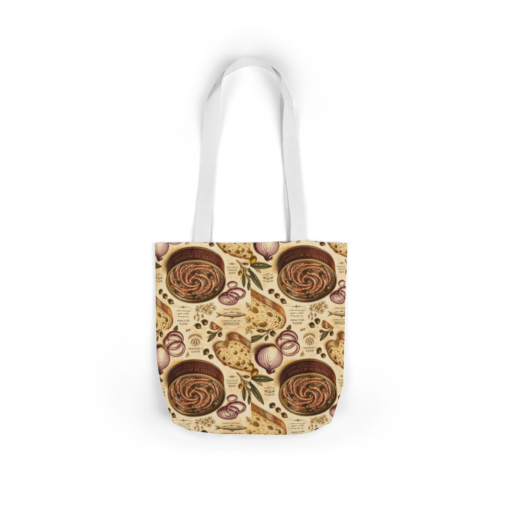 Anchovies & Capers Canvas Tote Bag Mediterranean Kitchen Botanical Design Italian Cottagecore Gift