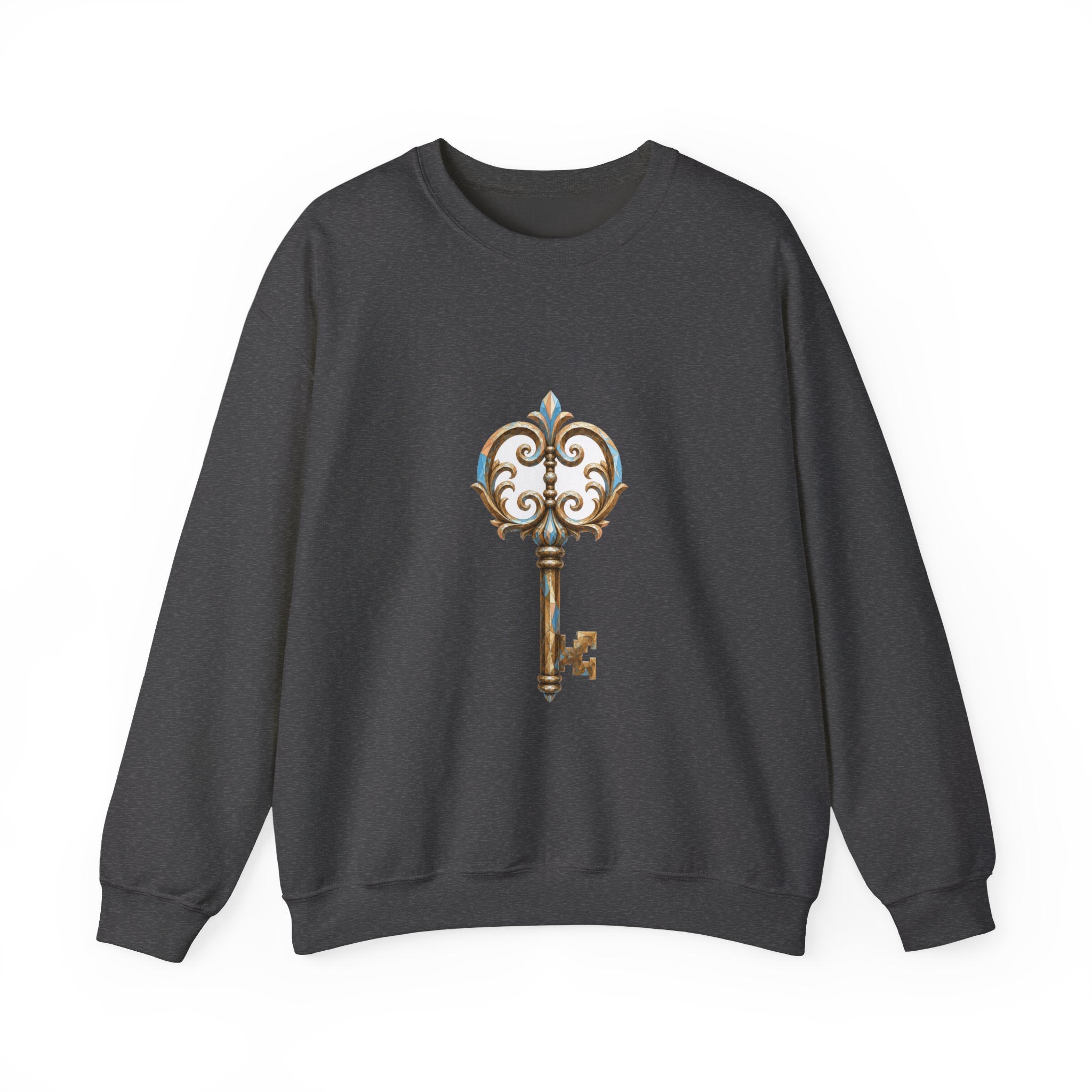Matching Couple Sweatshirt - Key & Lock Matching Couple Crewneck Sweatshirt Geometric Art His Hers Couple Gift - Design A