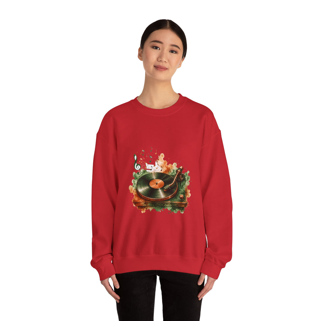 Matching Couple Sweatshirt - Vinyl & Cassette Matching Couple Premium Fleece Sweatshirt Watercolor Art His Hers Birthday Gift - Design A