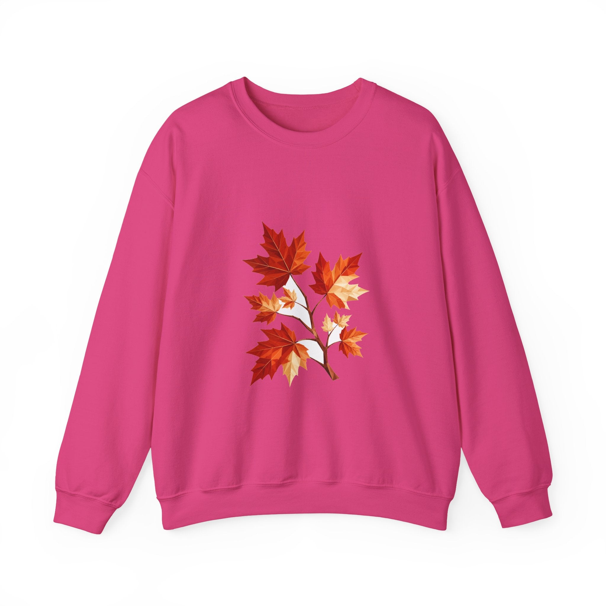 Matching Couple Sweatshirt - Cherry Blossom & Maple Leaf Matching Couple Comfort Colors Crew Geometric Art His Hers Love Gift - Design B