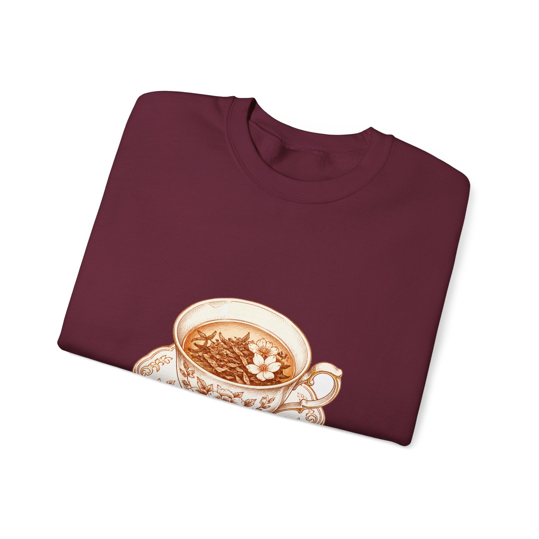 Matching Couple Sweatshirt - Coffee & Tea Matching Couple Crewneck Sweatshirt Hand-Drawn Art His Hers Best Friend Gift - Design B