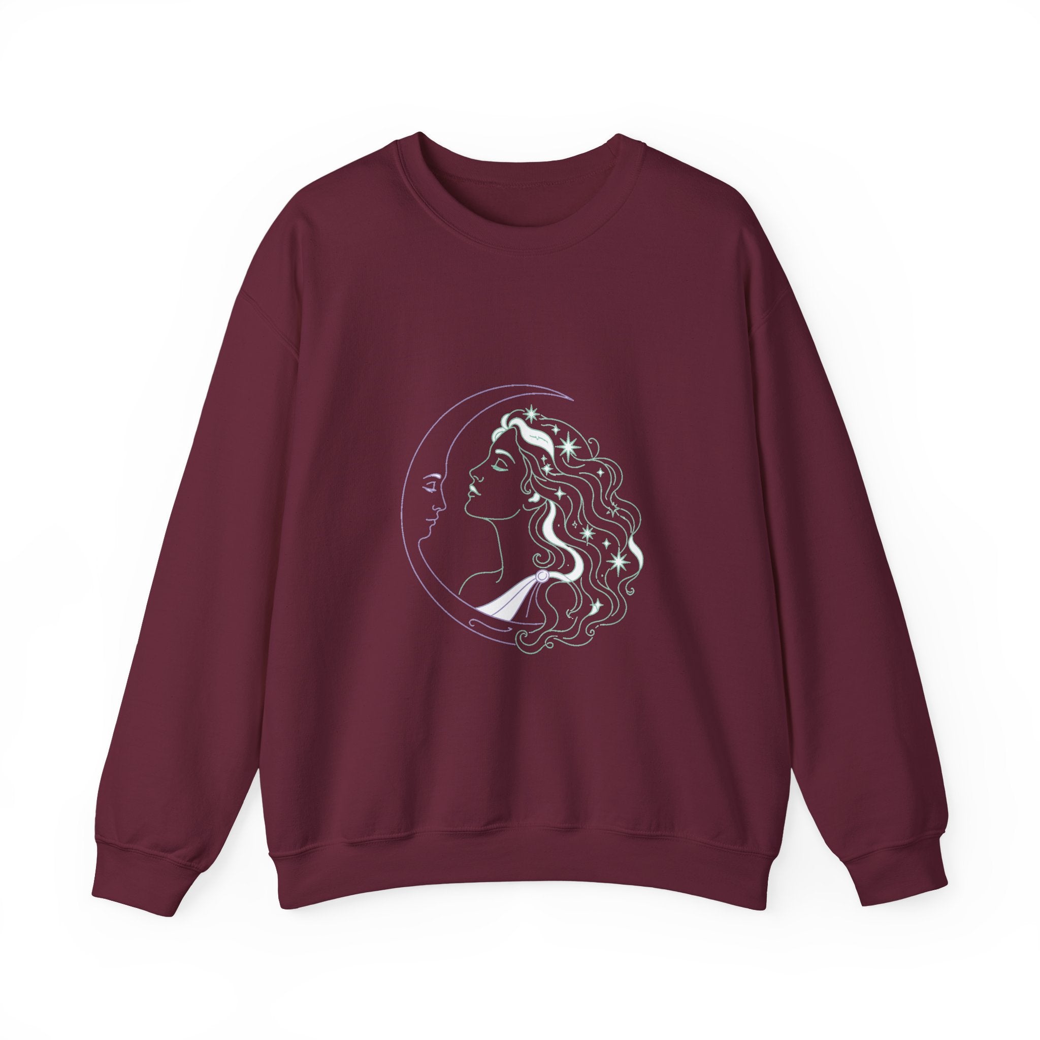 Matching Couple Sweatshirt - Helios & Selene Matching Couple Premium Fleece Sweatshirt Minimalist Art His Hers Christmas Gift - Design B