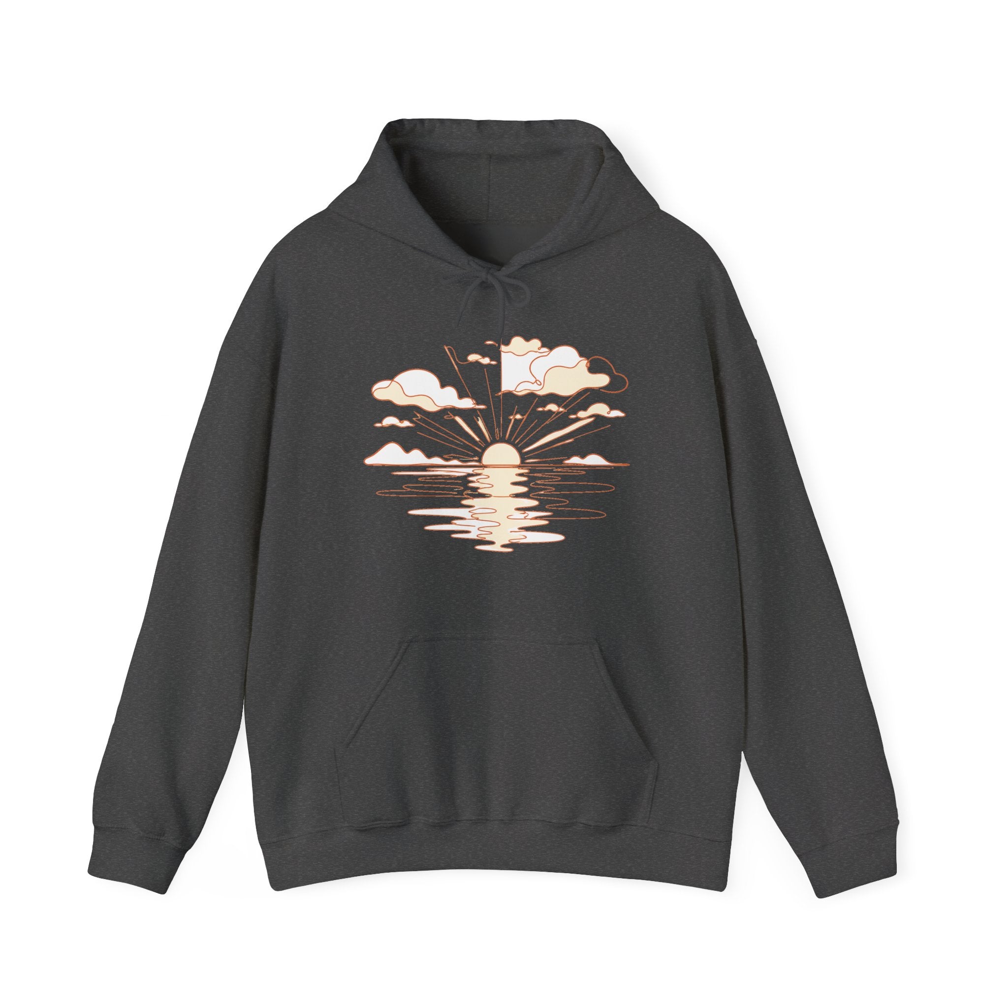 Matching Couple Sweatshirt - Sunrise & Sunset Matching Couple Hooded Sweatshirt Minimalist Art His Hers Valentine Gift - Design A