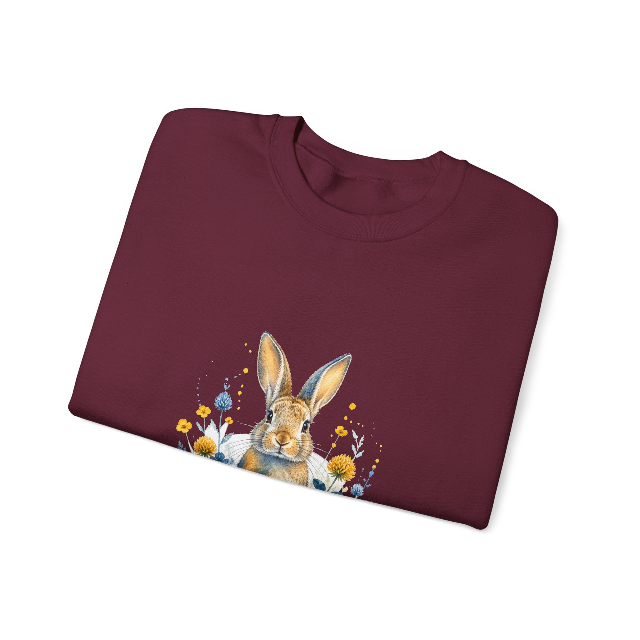 Matching Couple Sweatshirt - Fox & Rabbit Matching Couple Comfort Colors Crew Watercolor Art His Hers Birthday Gift - Design B