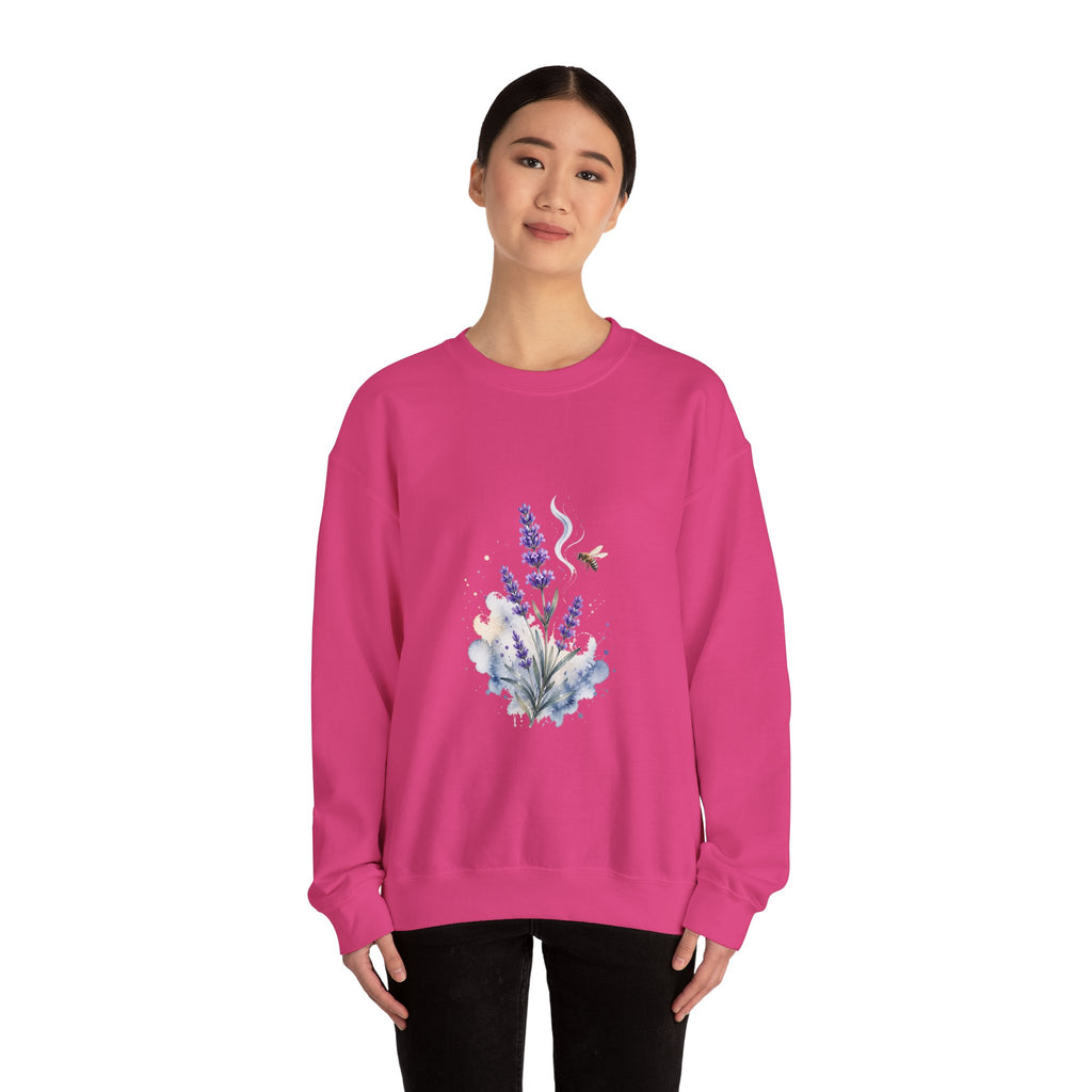 Matching Couple Sweatshirt - Lavender & Thistle Matching Couple Premium Fleece Sweatshirt Watercolor Art His Hers Birthday Gift - Design A