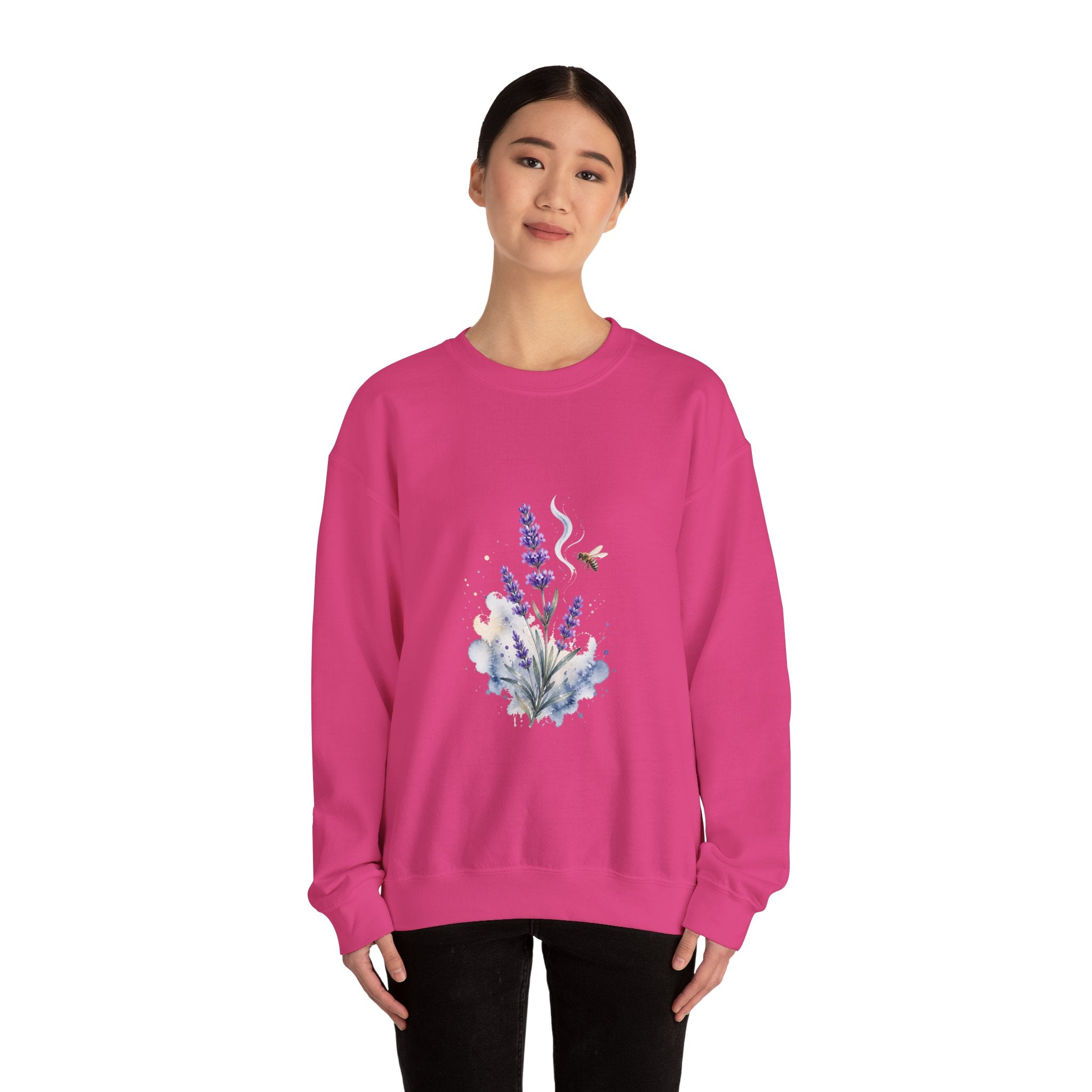 Matching Couple Sweatshirt - Lavender & Thistle Matching Couple Premium Fleece Sweatshirt Watercolor Art His Hers Birthday Gift - Design A