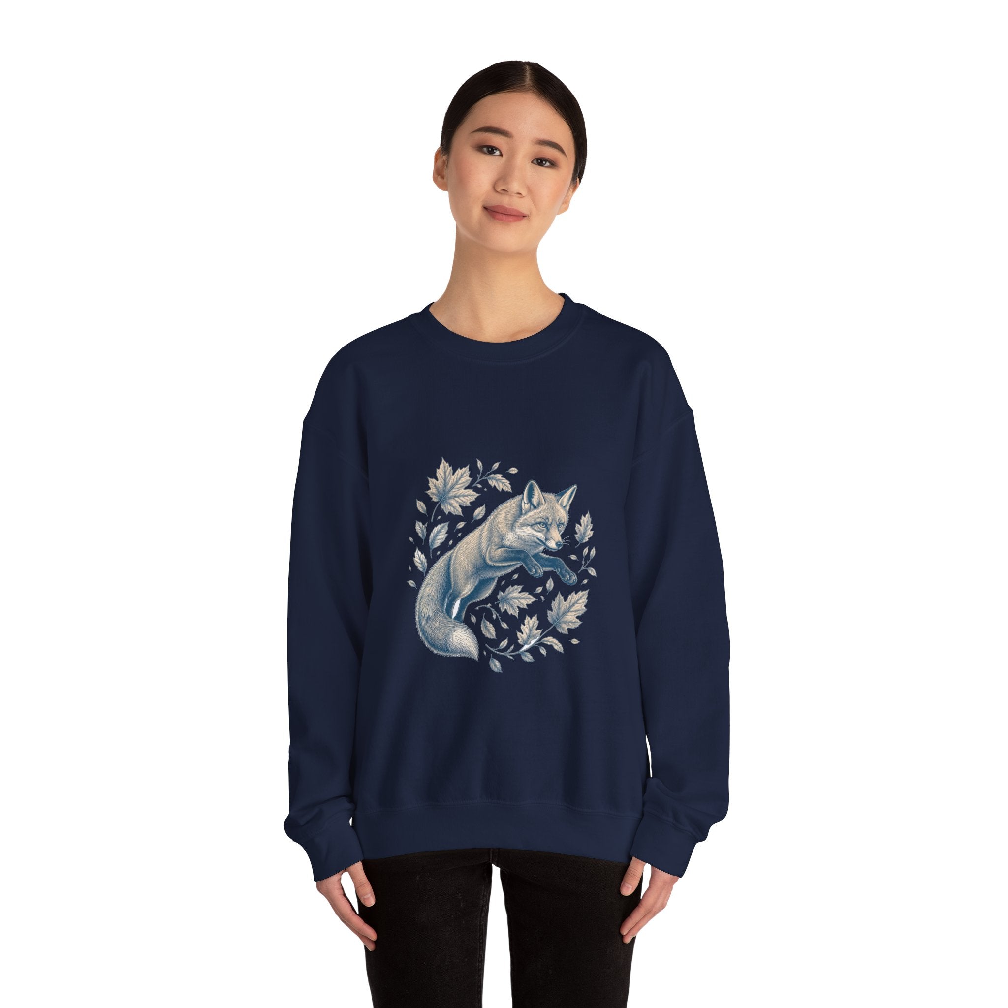 Matching Couple Sweatshirt - Fox & Rabbit Matching Couple Crewneck Sweatshirt Vintage Art His Hers Wedding Gift - Design A