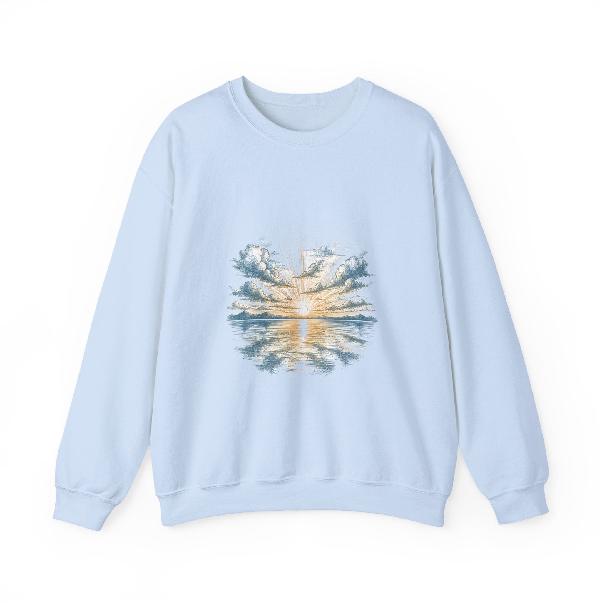 Matching Couple Sweatshirt - Sunrise & Sunset Matching Couple Comfort Colors Crew Hand-Drawn Art His Hers Anniversary Gift - Design A