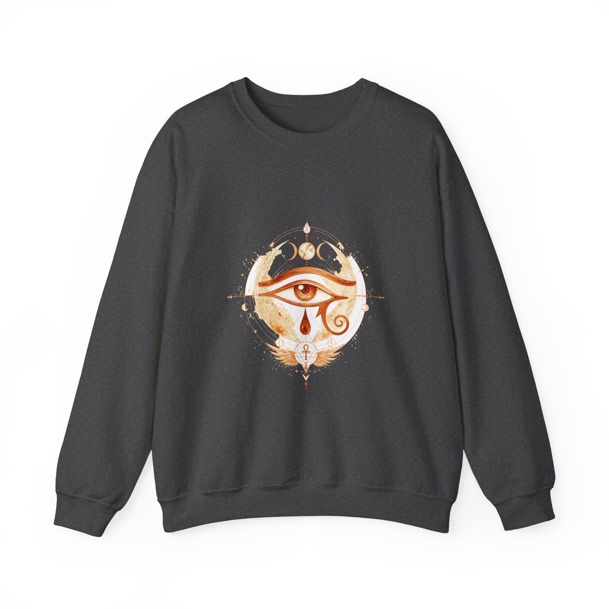 Matching Couple Sweatshirt - Eye of Ra & Horus Matching Couple Premium Fleece Sweatshirt Watercolor Art His Hers Birthday Gift - Design B