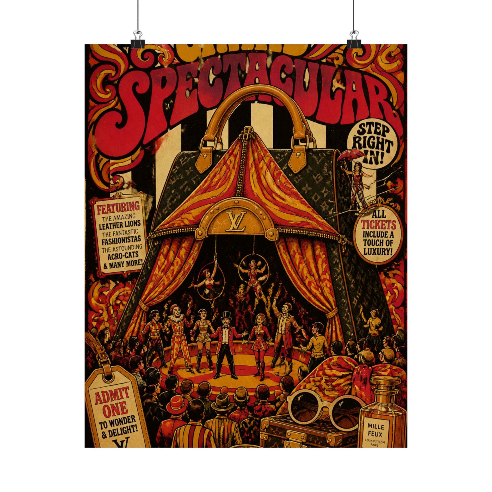 Handbag Big Top Wall Art Poster 24×36 Psychedelic Dining Room Decor Maximalist Print