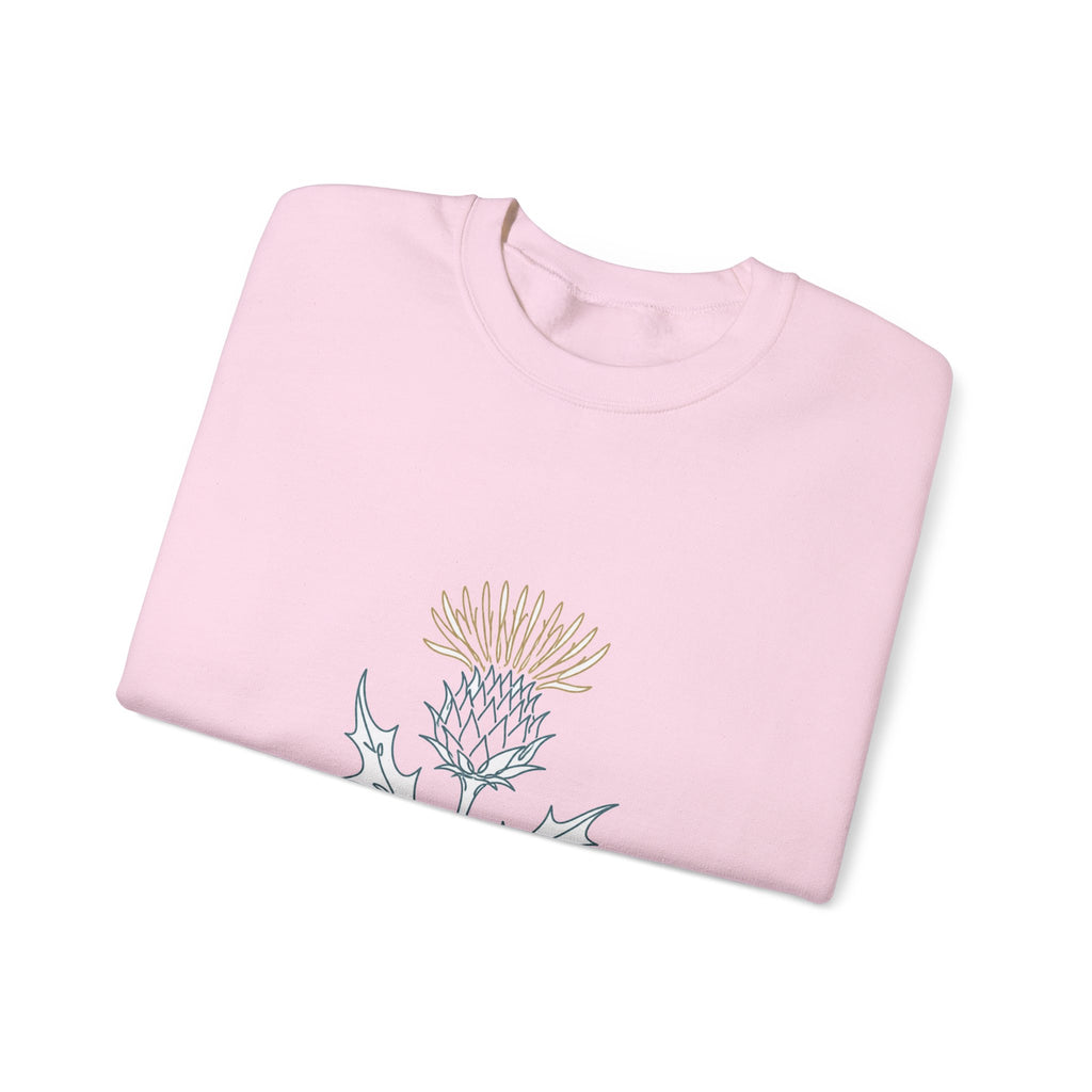 Matching Couple Sweatshirt - Lavender & Thistle Matching Couple Premium Fleece Sweatshirt Minimalist Art His Hers Christmas Gift - Design B