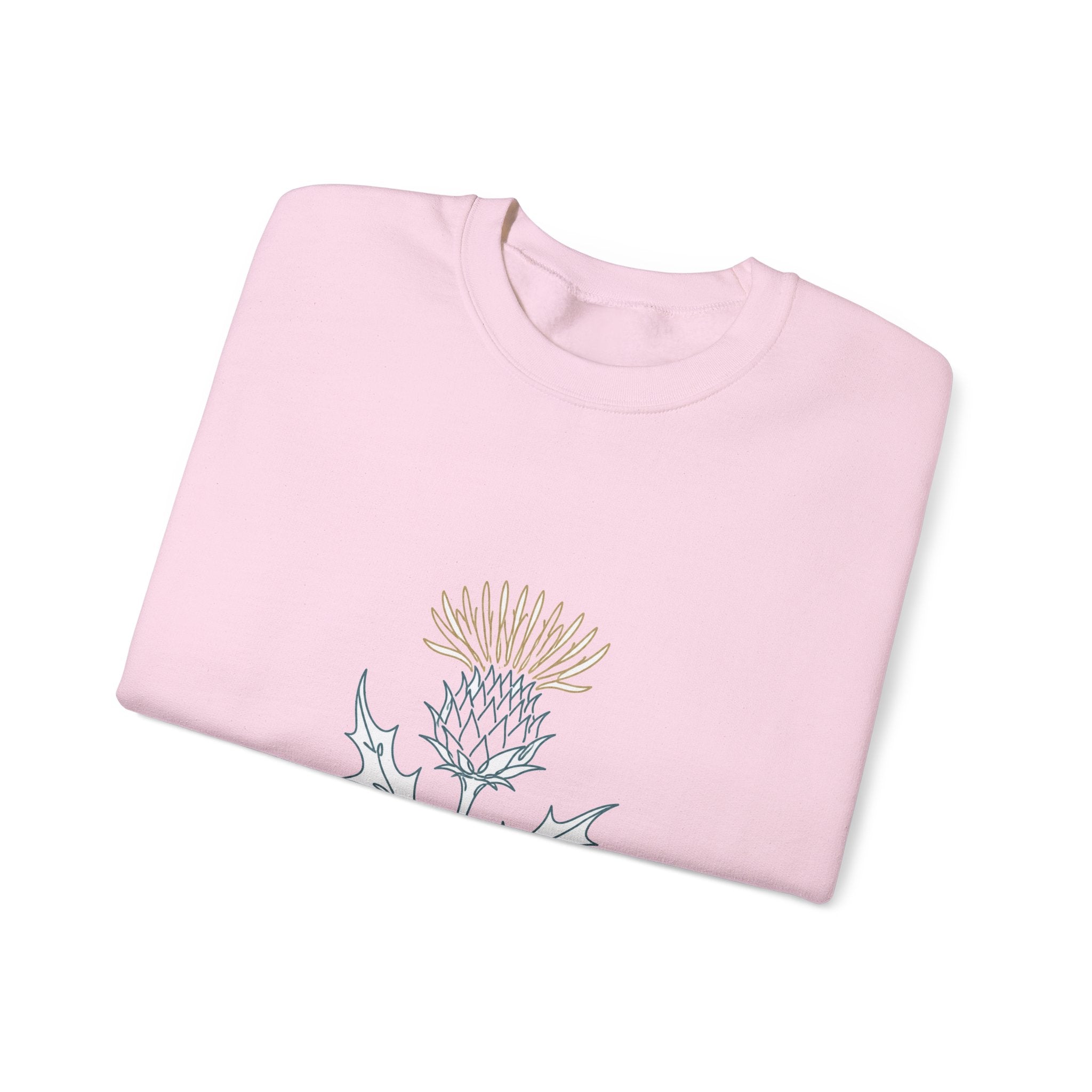 Matching Couple Sweatshirt - Lavender & Thistle Matching Couple Premium Fleece Sweatshirt Minimalist Art His Hers Christmas Gift - Design B
