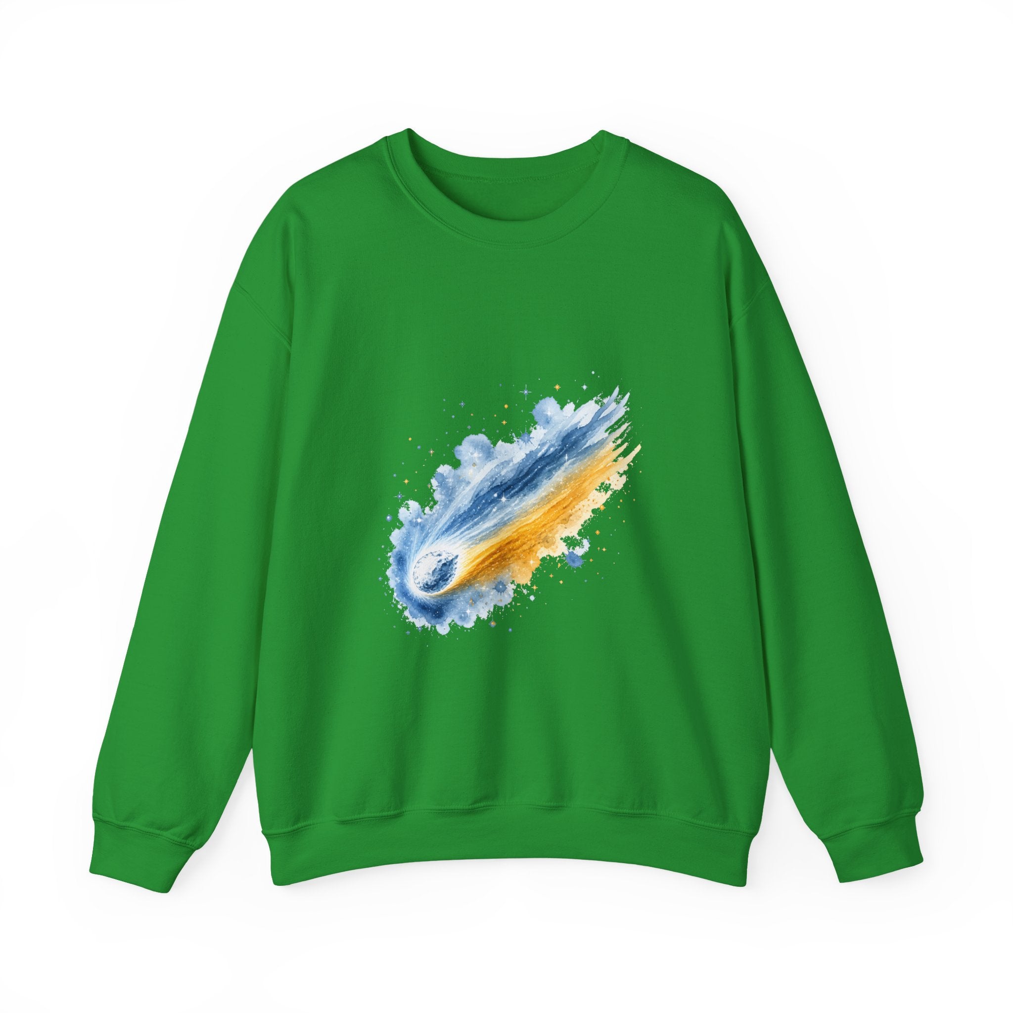Matching Couple Sweatshirt - Comet & Asteroid Matching Couple Crewneck Sweatshirt Watercolor Art His Hers Engagement Gift - Design A