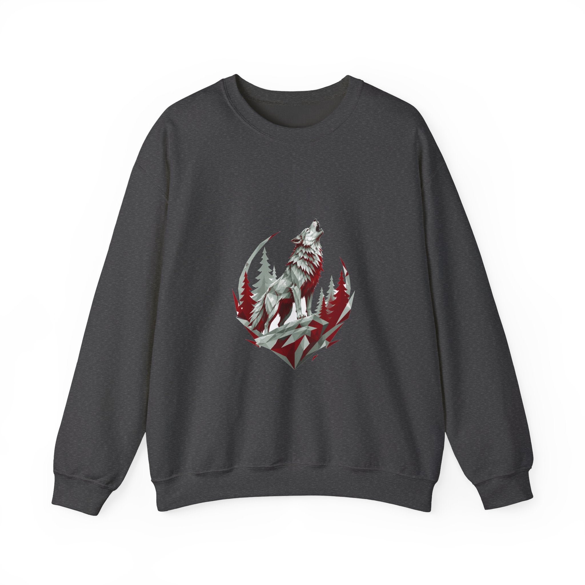 Matching Couple Sweatshirt - Wolf & Dove Matching Couple Premium Fleece Sweatshirt Geometric Art His Hers Love Gift - Design A