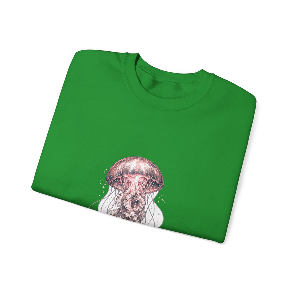 Matching Couple Sweatshirt - Octopus & Jellyfish Matching Couple Crewneck Sweatshirt Hand-Drawn Art His Hers Best Friend Gift - Design B