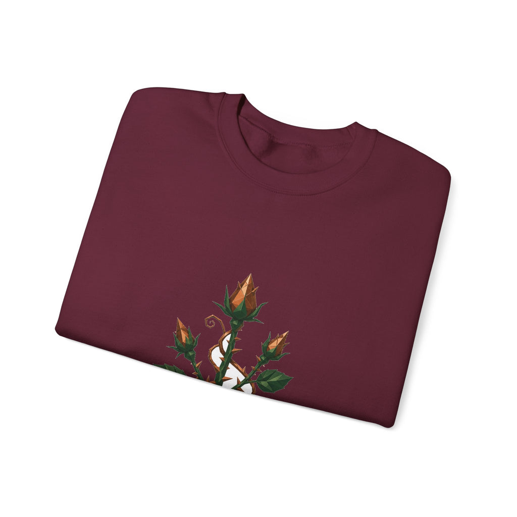 Matching Couple Sweatshirt - Rose & Thorn Matching Couple Premium Fleece Sweatshirt Geometric Art His Hers Love Gift - Design B