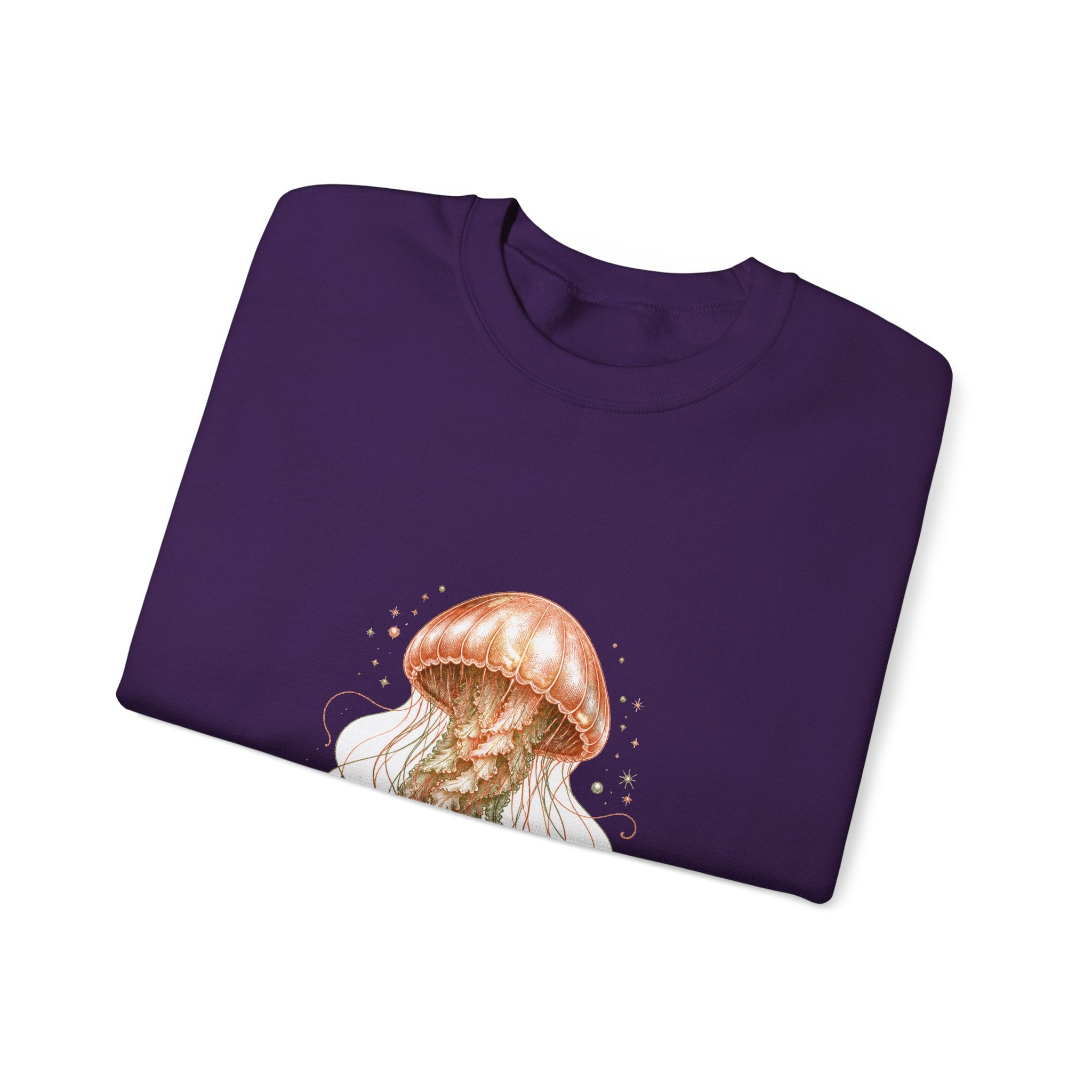 Matching Couple Sweatshirt - Octopus & Jellyfish Matching Couple Comfort Colors Crew Hand-Drawn Art His Hers Anniversary Gift - Design B