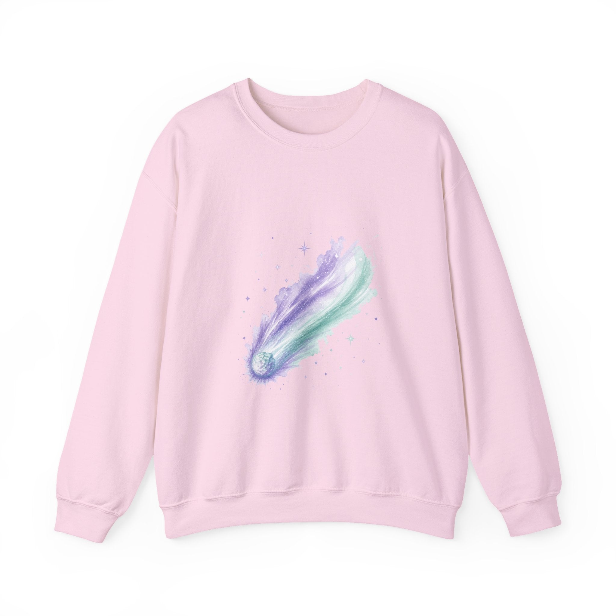 Matching Couple Sweatshirt - Comet & Asteroid Matching Couple Premium Fleece Sweatshirt Watercolor Art His Hers Birthday Gift - Design A