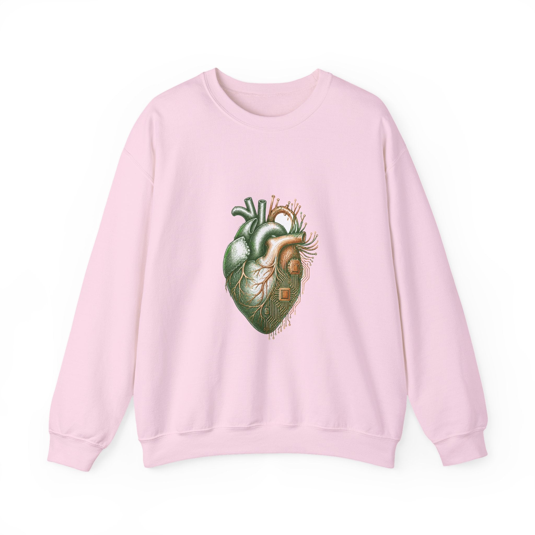 Matching Couple Sweatshirt - Robot & Heart Matching Couple Crewneck Sweatshirt Hand-Drawn Art His Hers Best Friend Gift - Design B