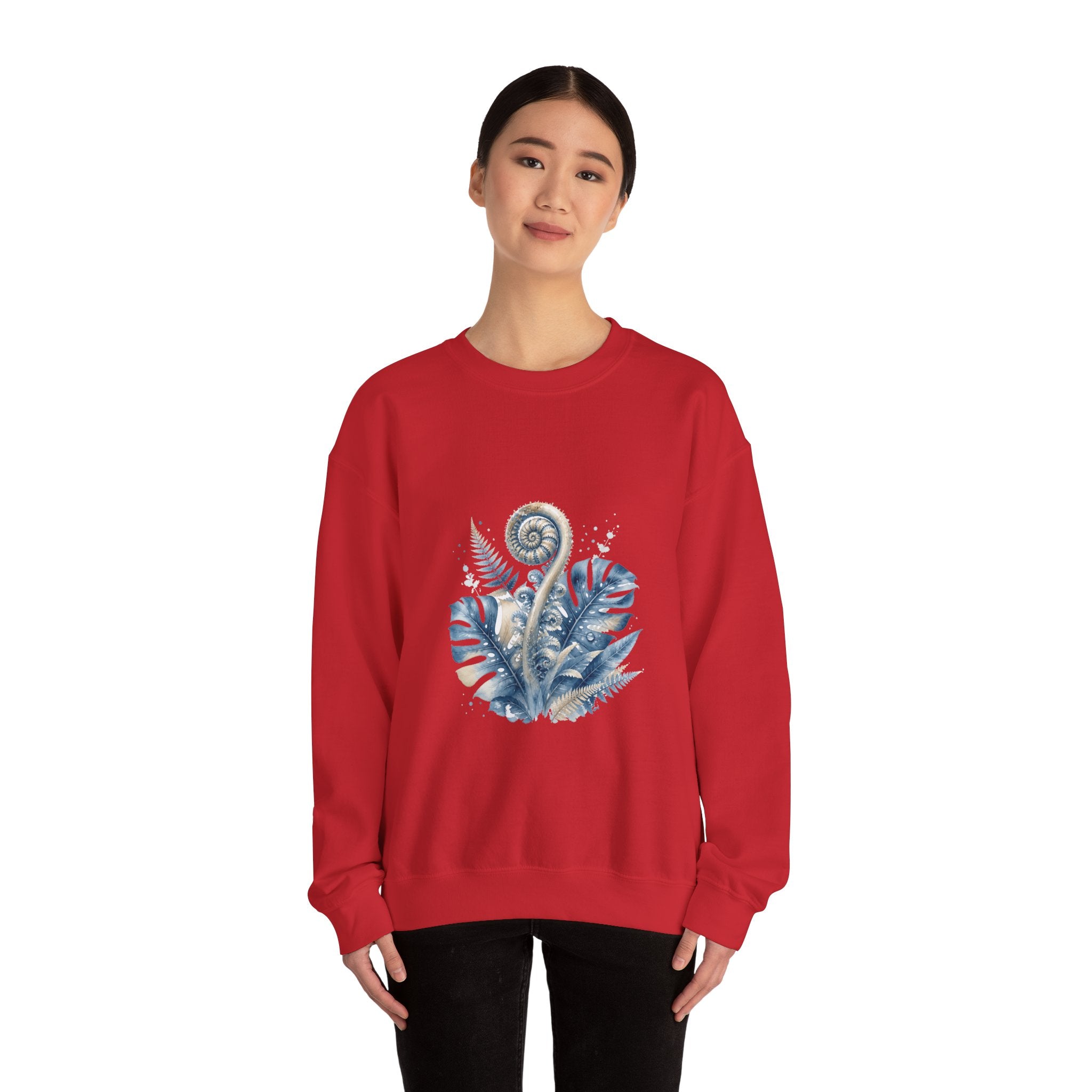 Matching Couple Sweatshirt - Desert & Rainforest Matching Couple Premium Fleece Sweatshirt Watercolor Art His Hers Birthday Gift - Design B